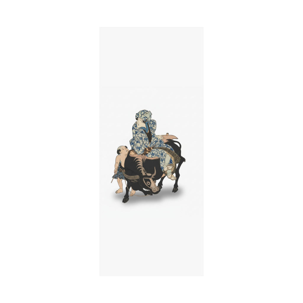 Ecommerce Main — Roshungi (Chinese, Lu Zhunyi) As A Woman With A Pipe Riding On A Buffalo — Matte Poster