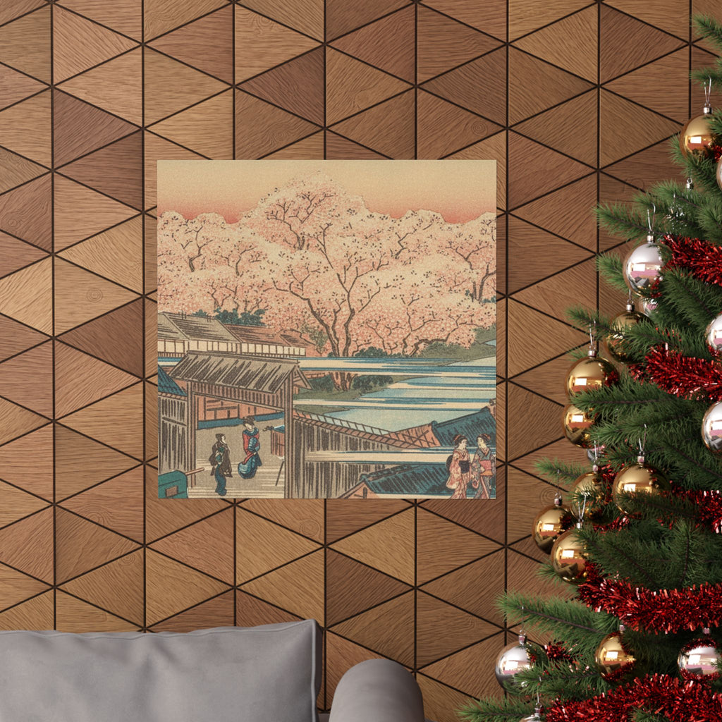 Scenic Nature — Morning Cherries At Yoshiwara — Matte Poster