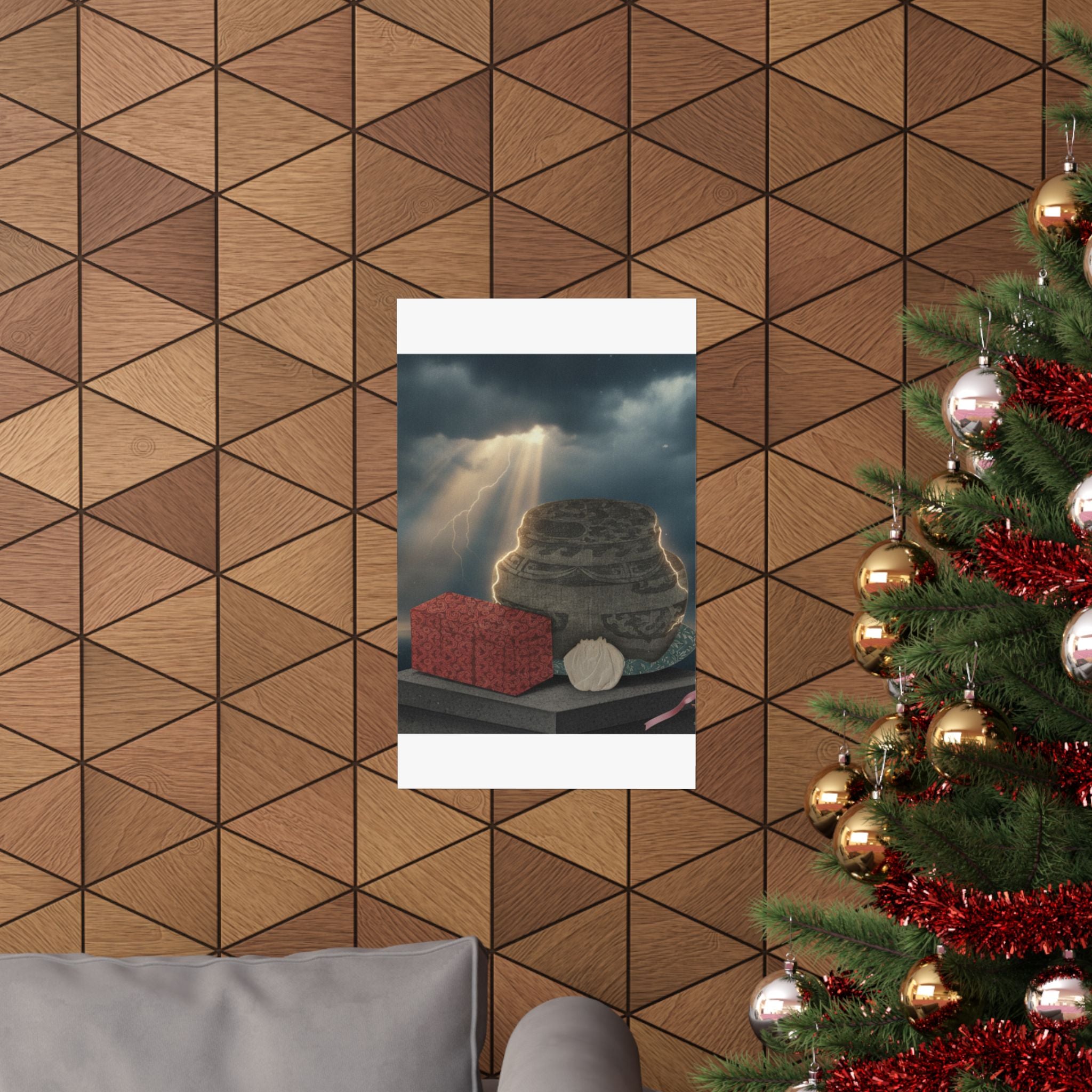 Dramatic Storm — Fire-Holder And Tea-Box — Matte Poster