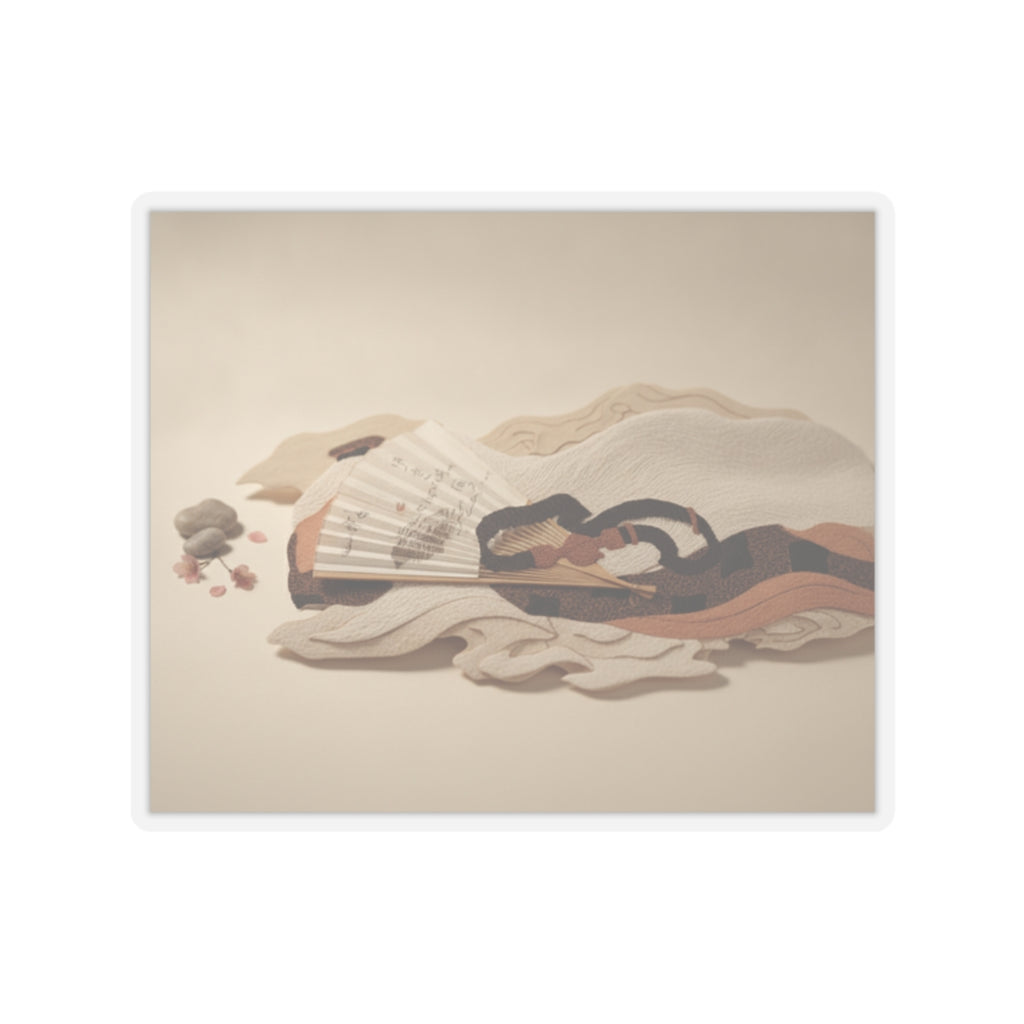 Product Marketing — Belt And Fan On A Piece Of Cloth — Kiss-Cut Sticker