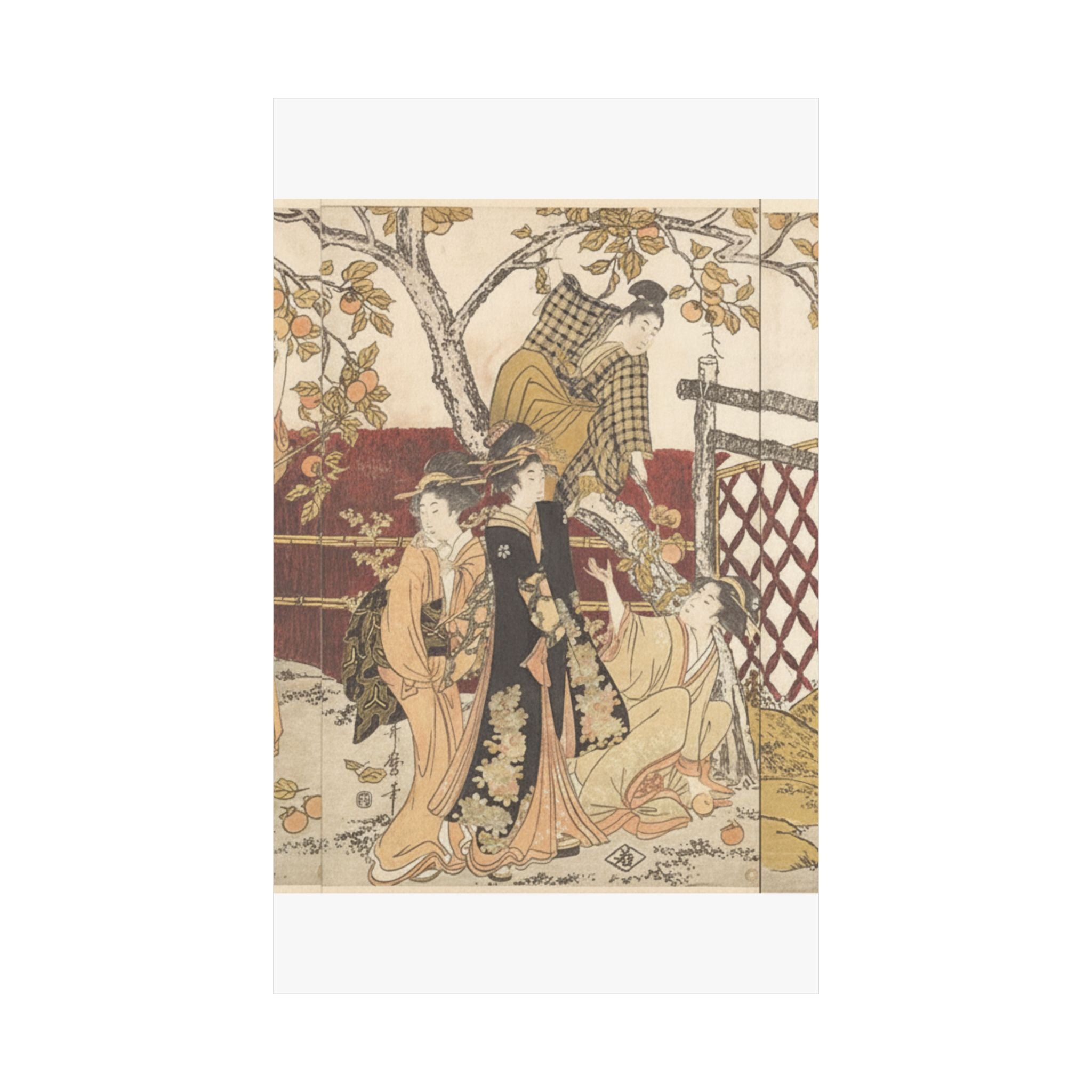 Botanical — Picking Persimmons (Kaki-Mogi) — Matte Poster