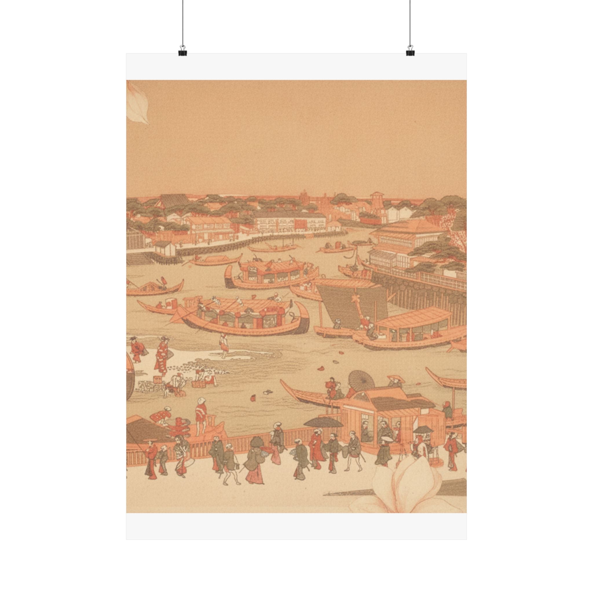 Southern Sunset — New Great Bridge At Naka Zu In Edo — Matte Poster