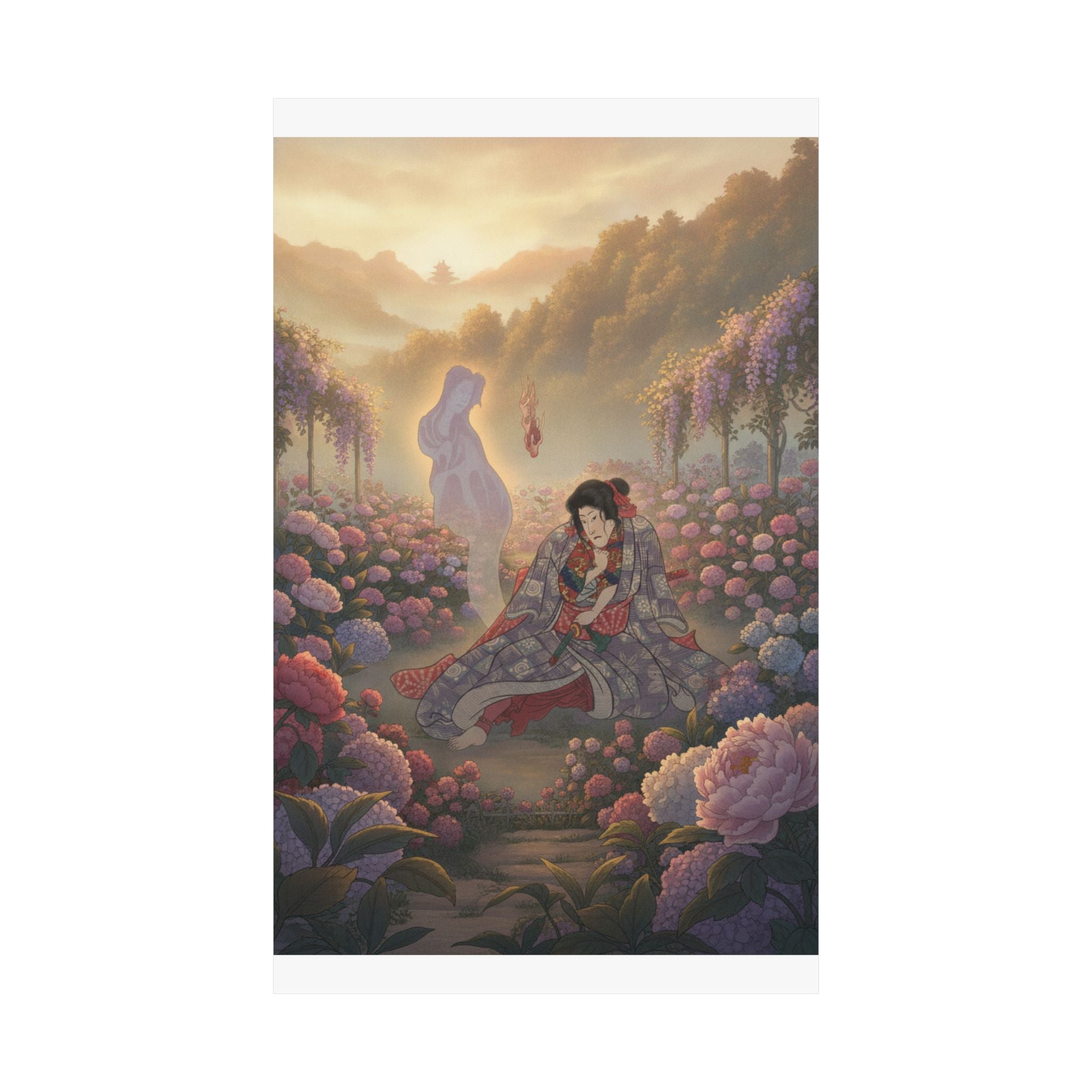 Scenic Nature — Toriyama Akinari Terutada With Ghost; (The Lavender Chapter) — Matte Poster