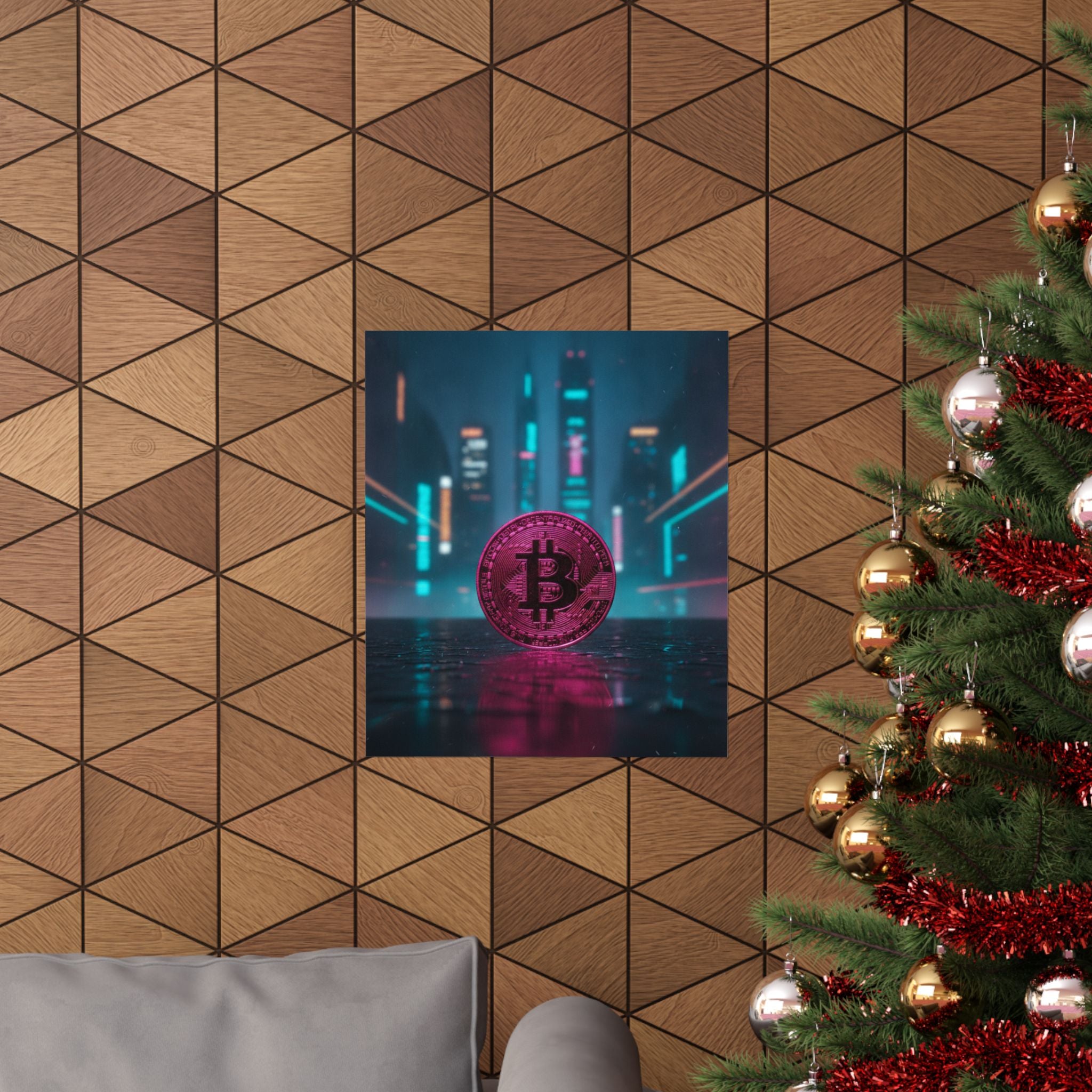 Neon Noir — Coin — Matte Poster