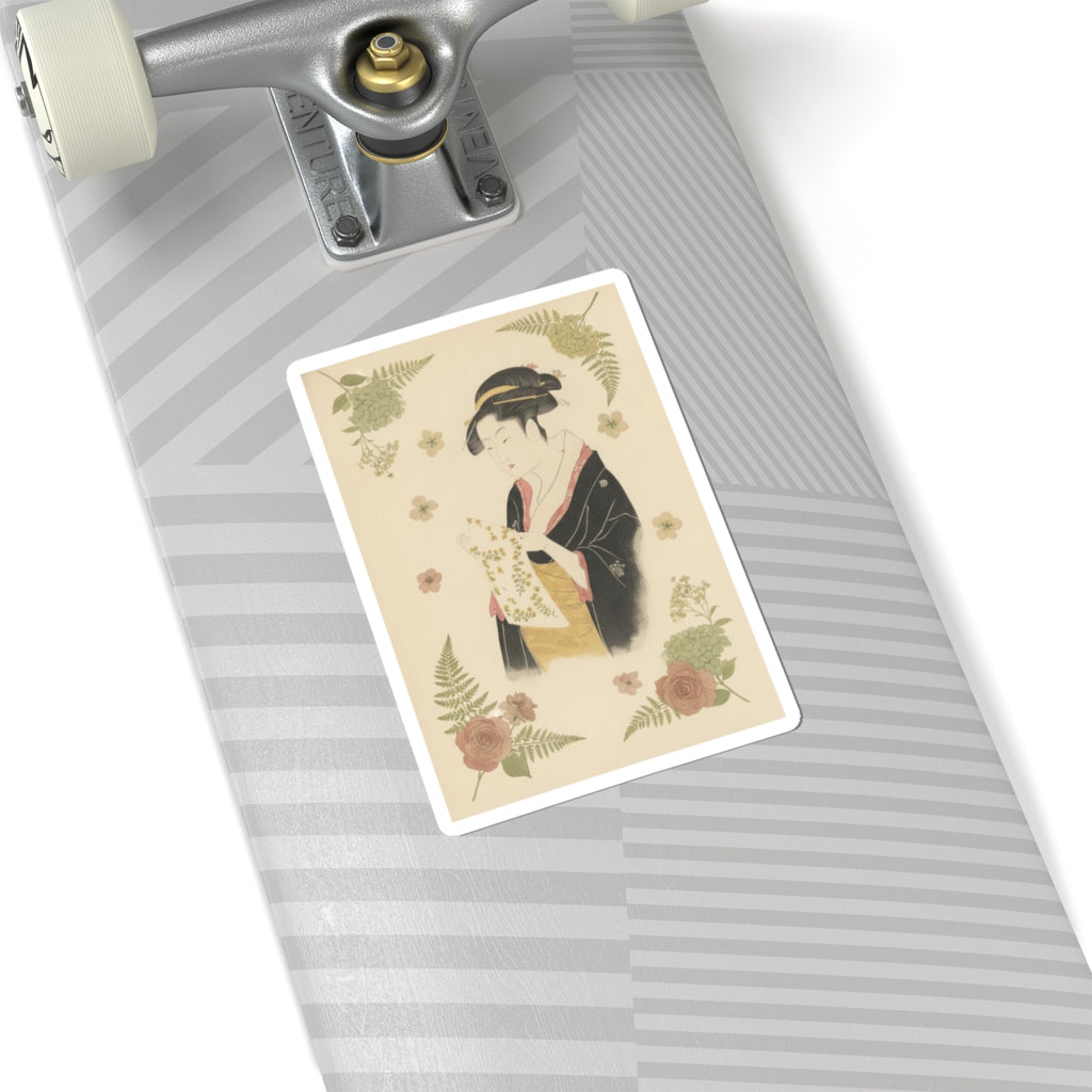 Botanical — The Lady Tomimoto Toyohina Reading A Letter — Kiss-Cut Sticker