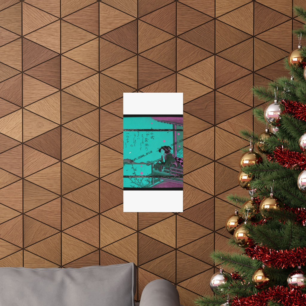 Glitch Culture — Courtesan Leaning On The Railing Of A Veranda — Matte Poster