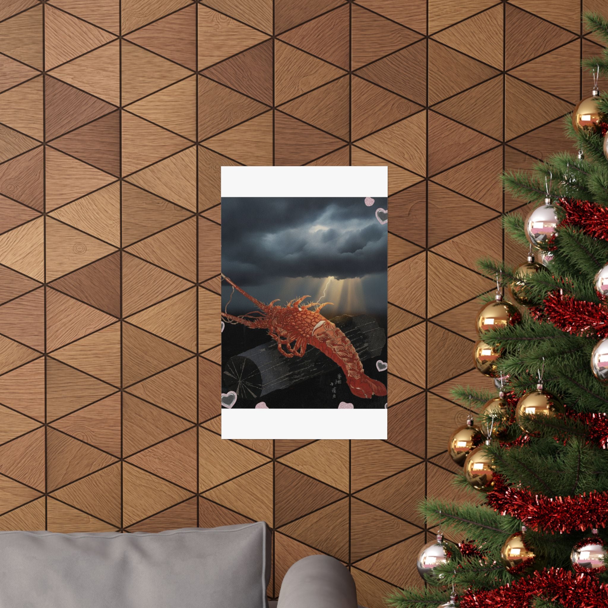 Dramatic Storm — Lobster On A Piece Of Charcoal — Matte Poster