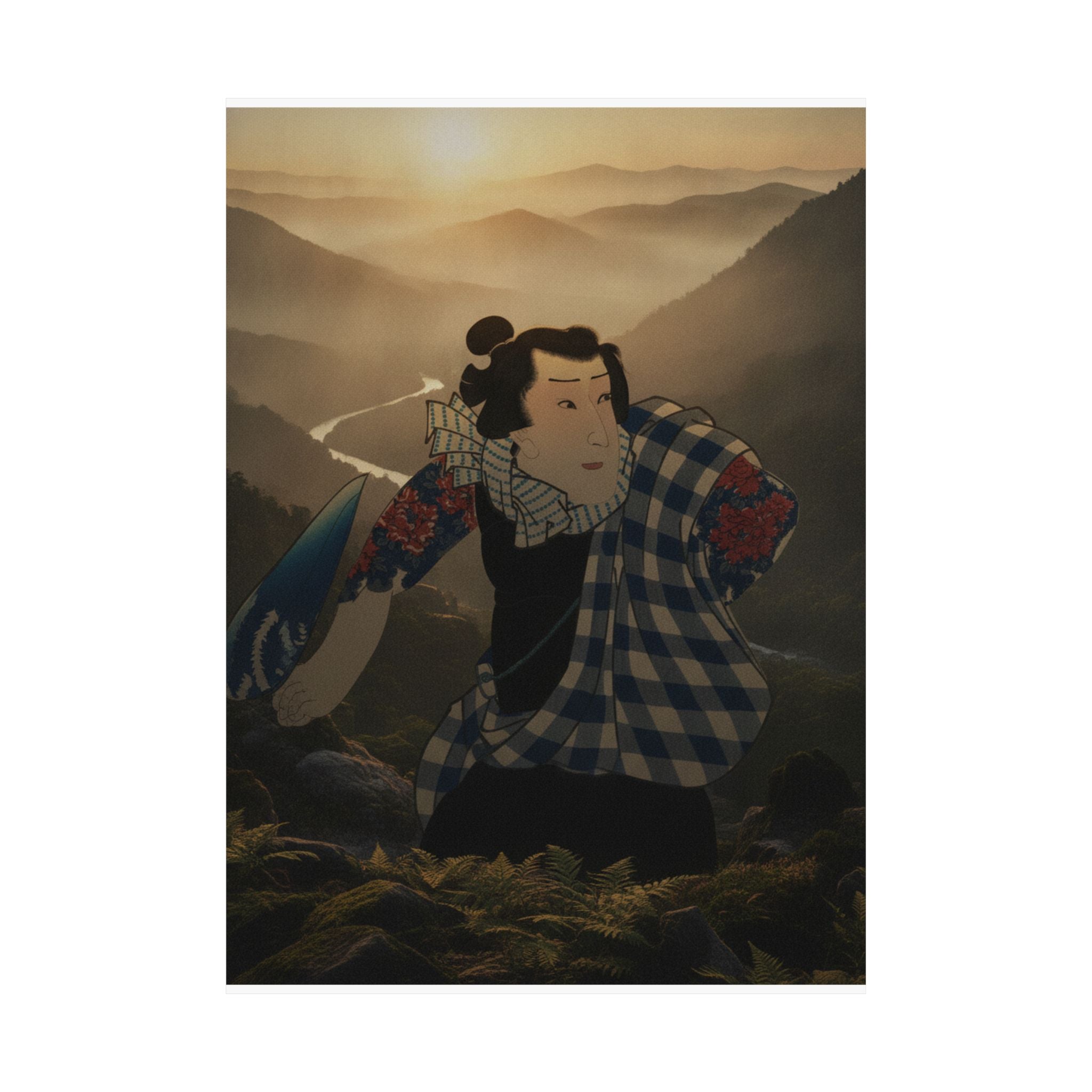 Scenic Nature — Ichimura Takenojō V As Yukanba Kozō Kichiza, From A Modern Water Margin (Kinsei  — Matte Poster