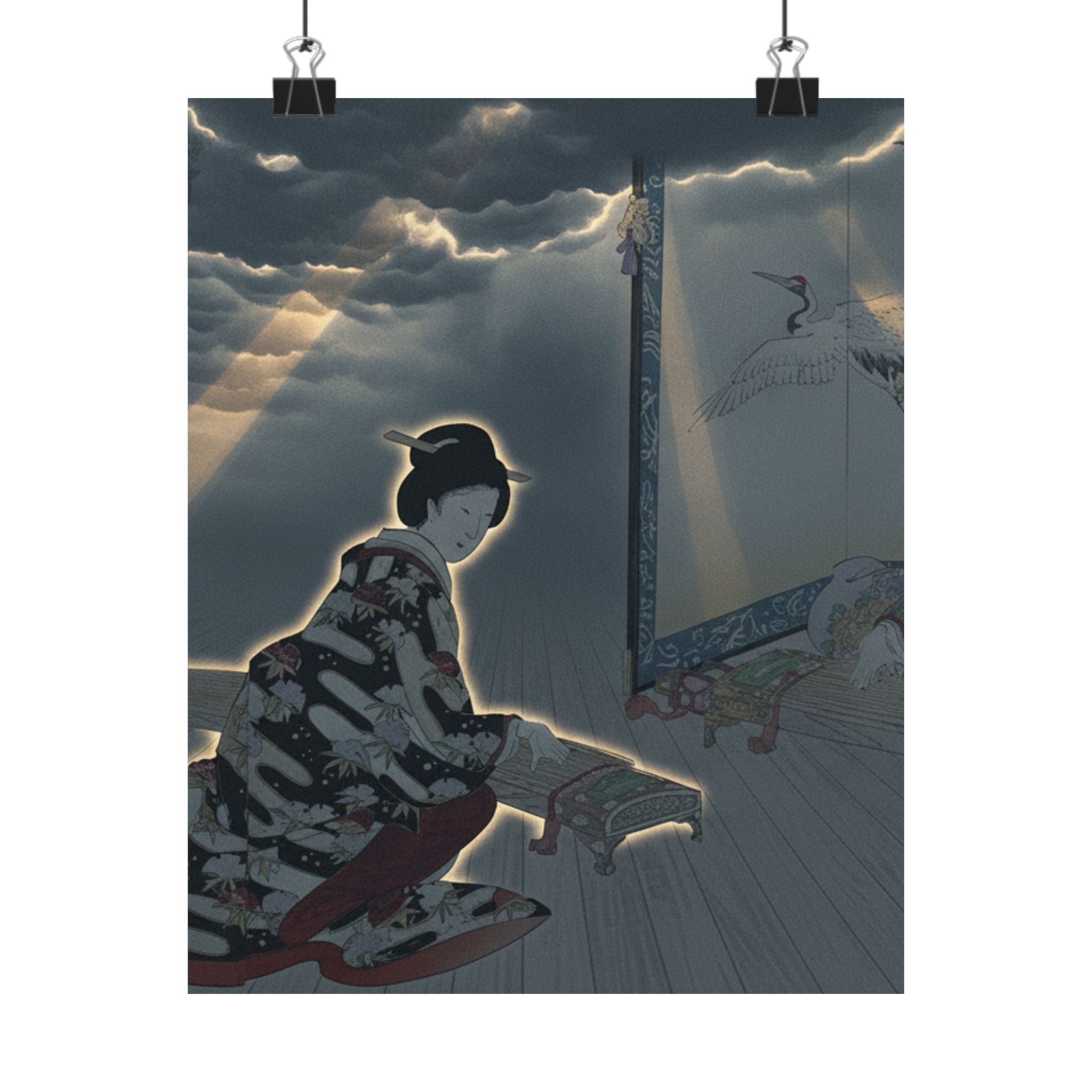 Dramatic Storm — Chiyoda Castle (Album Of Women) — Matte Poster