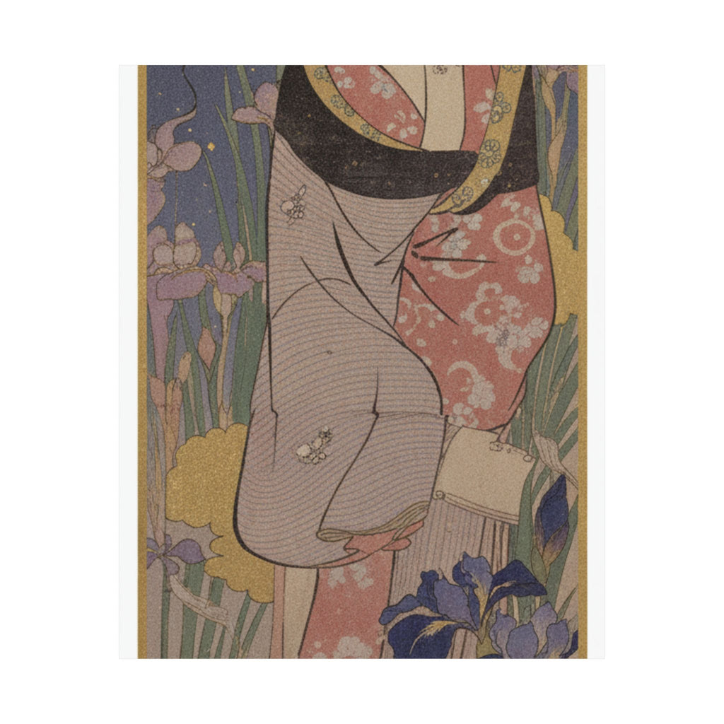 Celestial — Young Lady And Iris Garden — Matte Poster