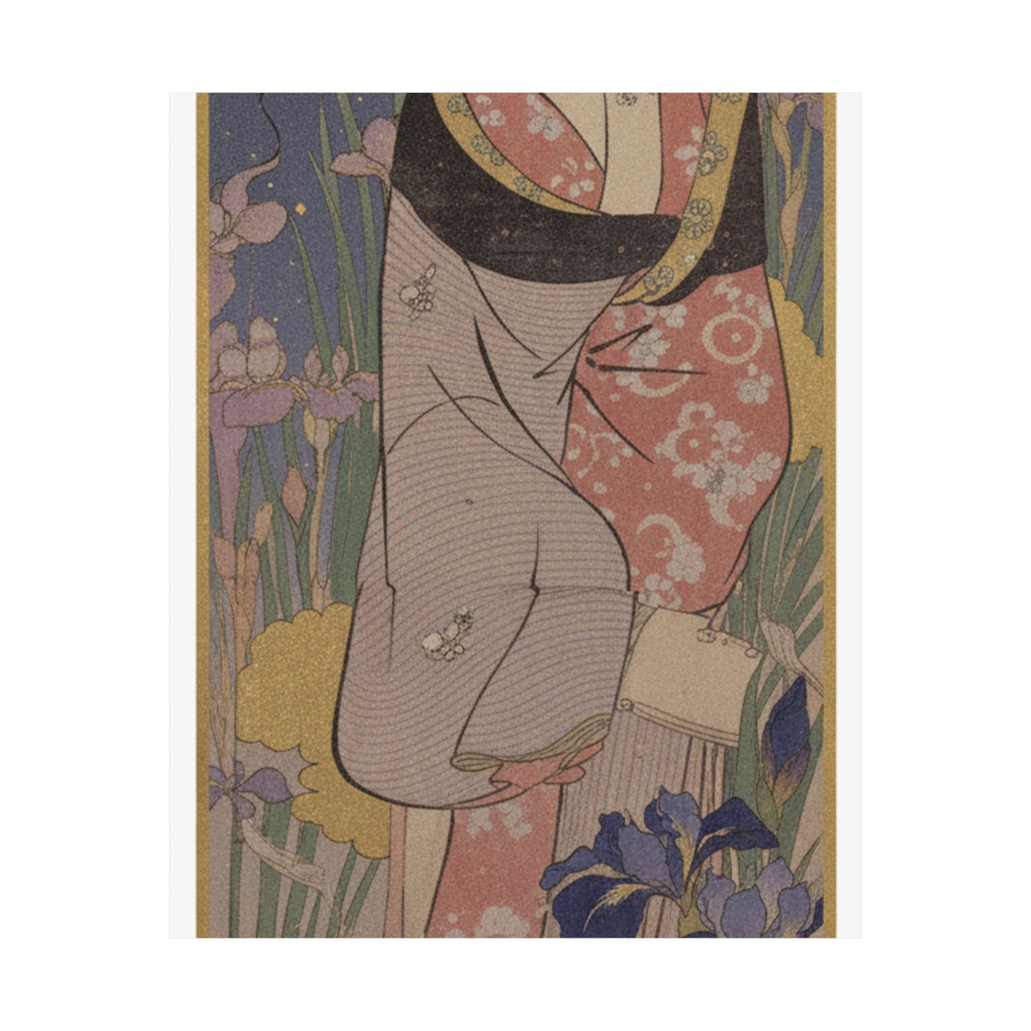 Celestial — Young Lady And Iris Garden — Matte Poster