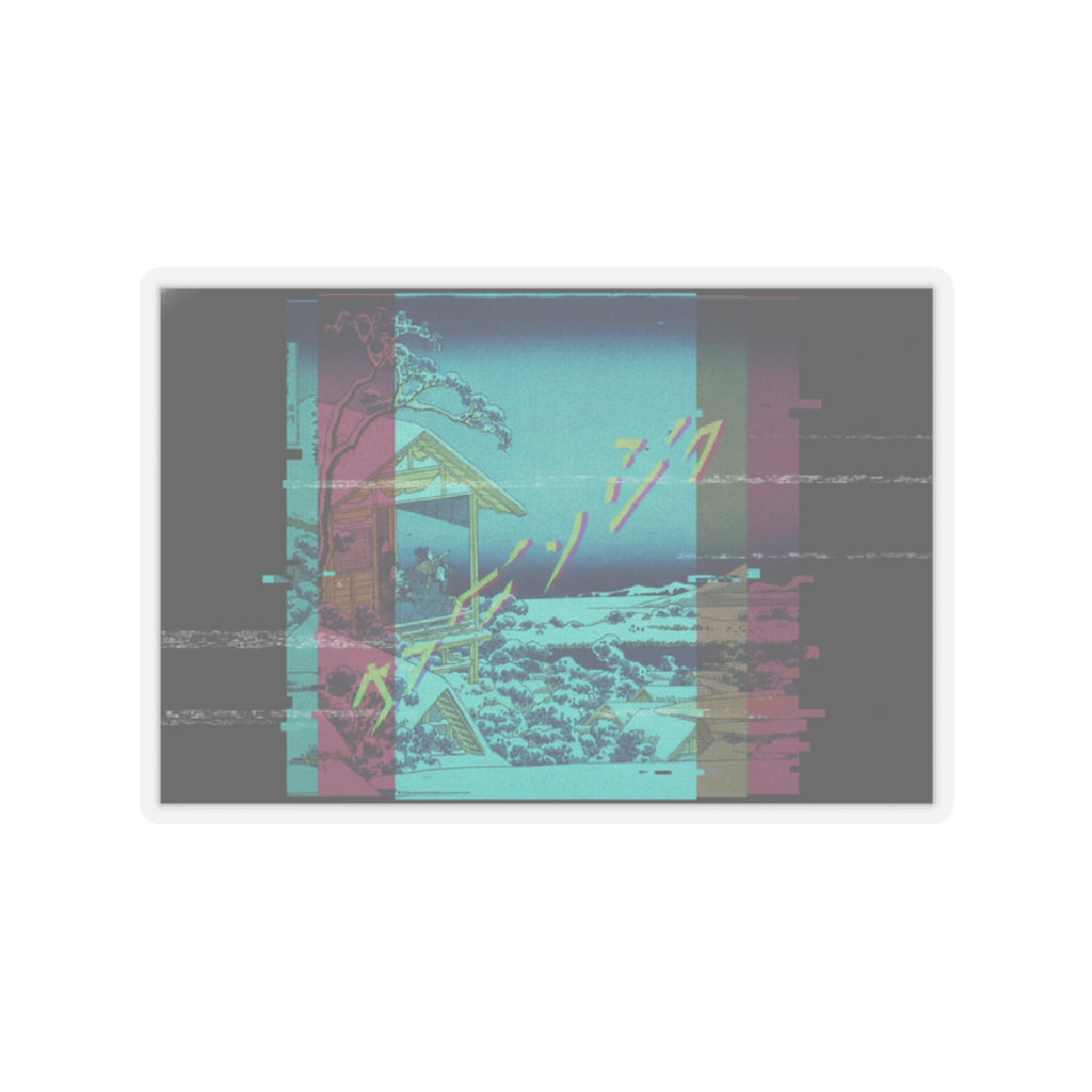 Glitch Culture — Morning After The Snow At Koishikawa In Edo (Koishikawa Yuki No Ashita),  From T — Kiss-Cut Sticker