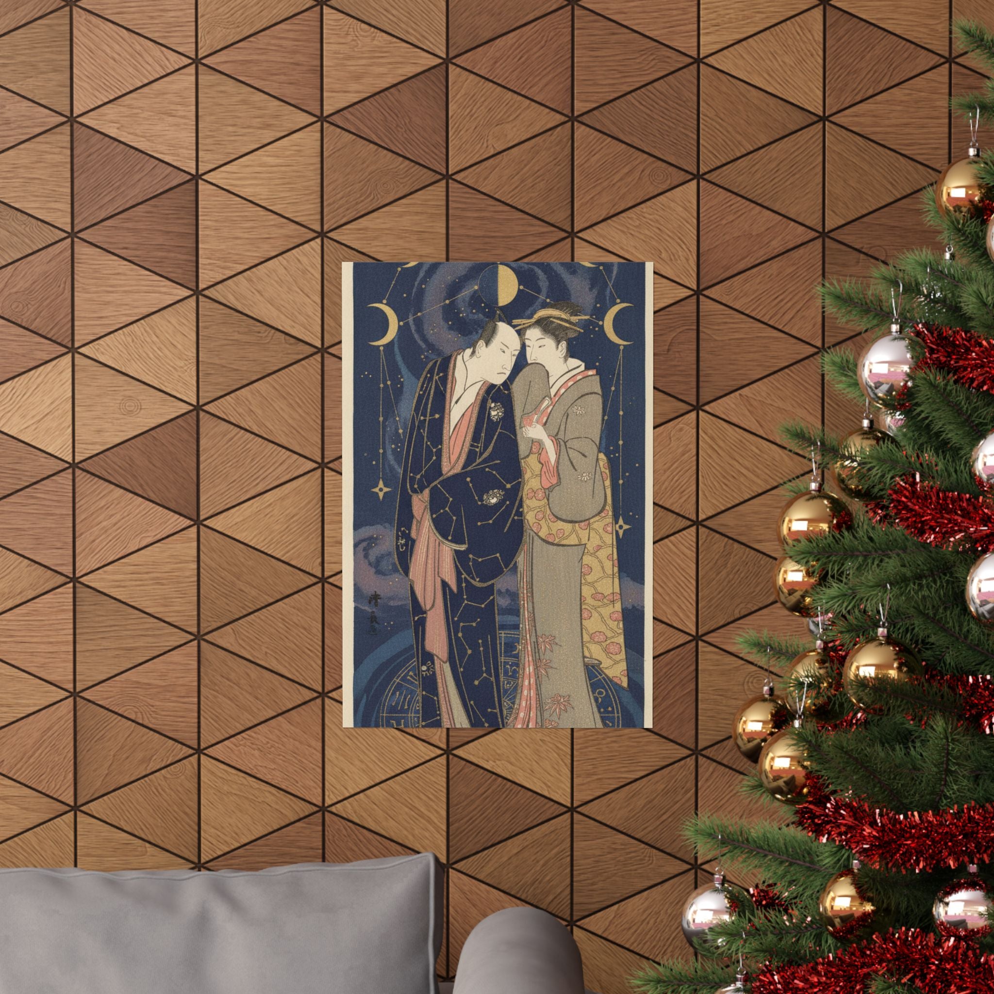 Celestial — Ichikawa Yaozo Iii With A Lady — Matte Poster