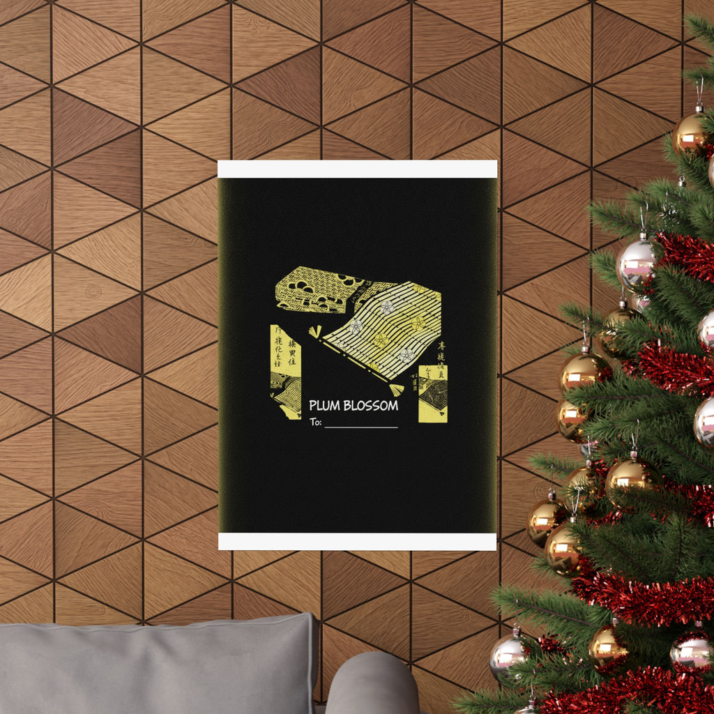 Streetwear Collage — Pattern Of Plum Blossom — Matte Poster