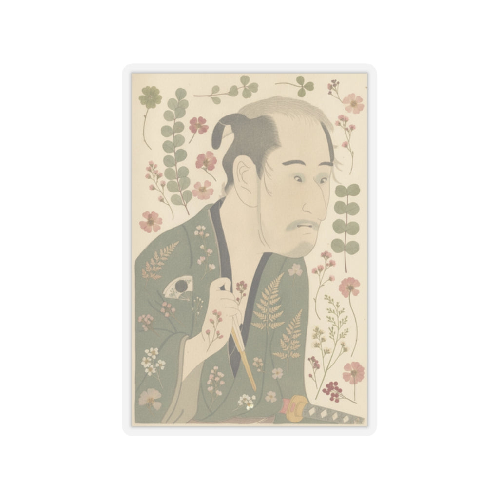 Botanical — The Actor Onoye Matsusuke As A Ronin — Kiss-Cut Sticker
