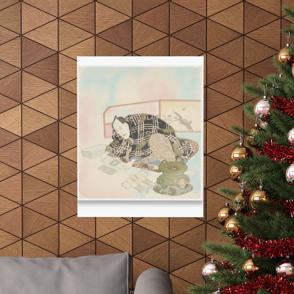 Watercolor — Ichikawa Danjūrō Vii Preparing New Year'S Gifts — Matte Poster