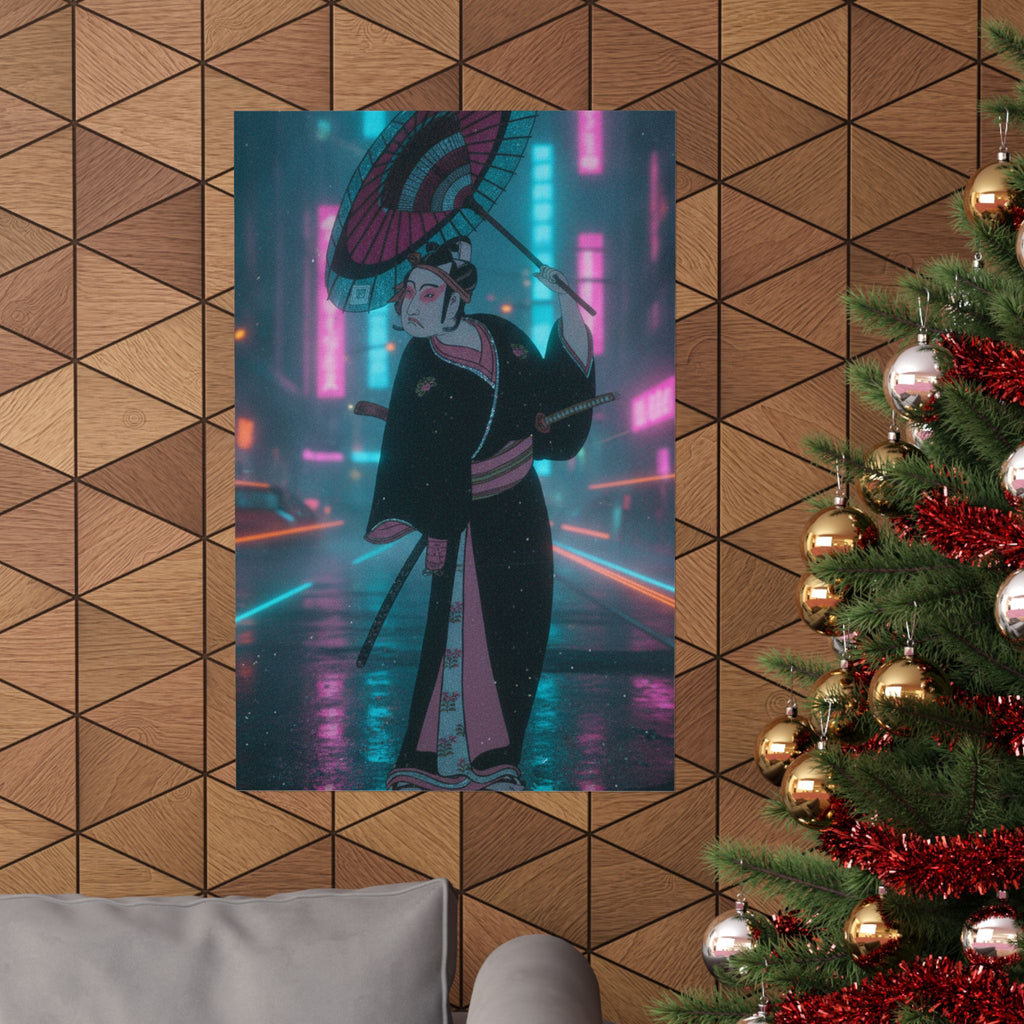 Neon Noir — The Third Ichikawa Yaozo In The Role Of The Otokodate Sukeroku — Matte Poster