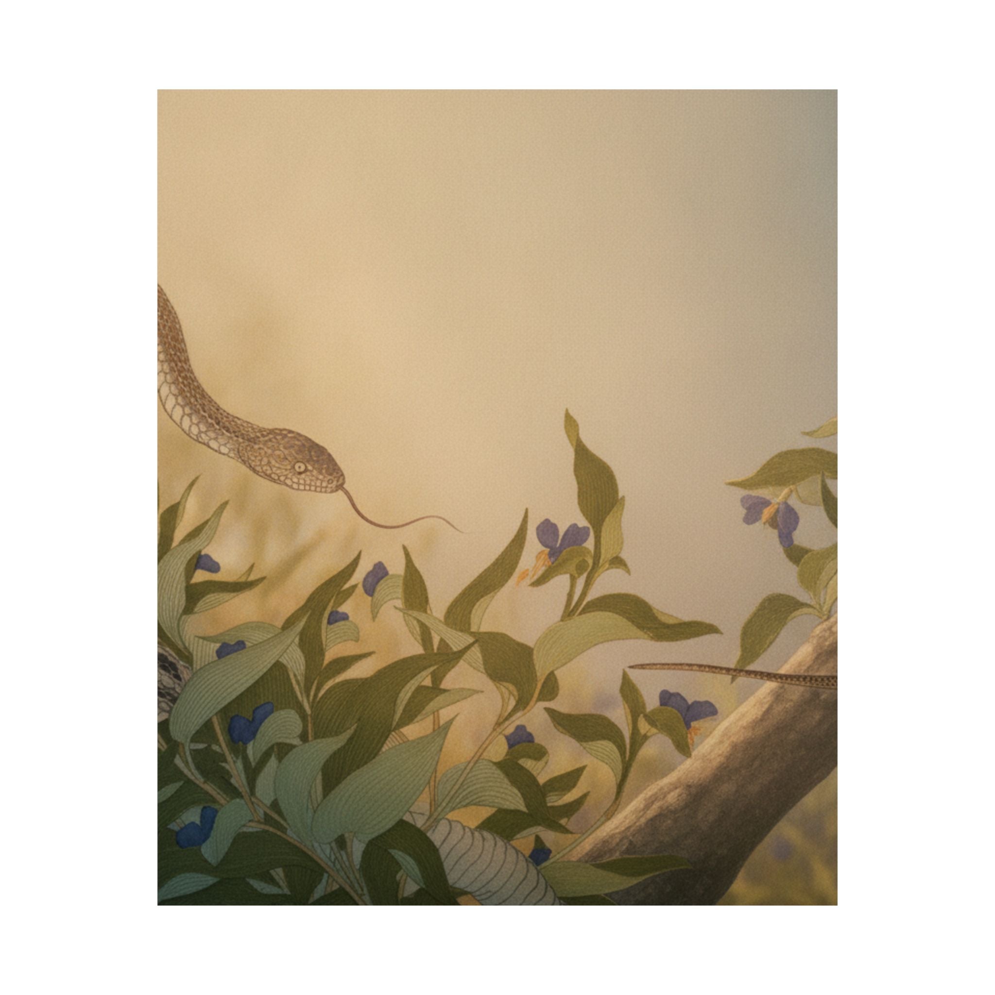 Scenic Nature — Rat Snake (Hebi); Lizard Or Skink (Tokage), From The Picture Book Of Crawling Cr — Matte Poster