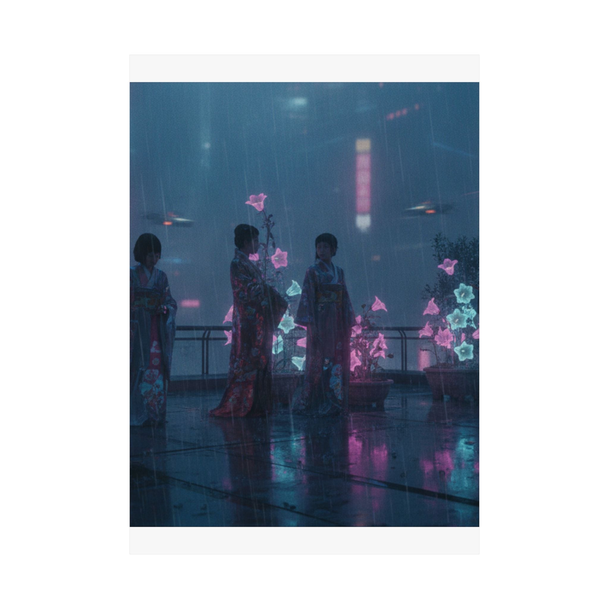 Neon Noir — Bellflowers (Asagao), From The Series Genji In Fashionable Modern Guise (Fūryū Y — Matte Poster