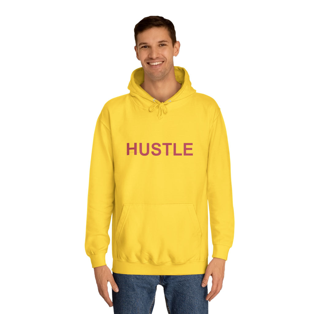 HUSTLE Bold Crimson Minimal Typography Hoodie