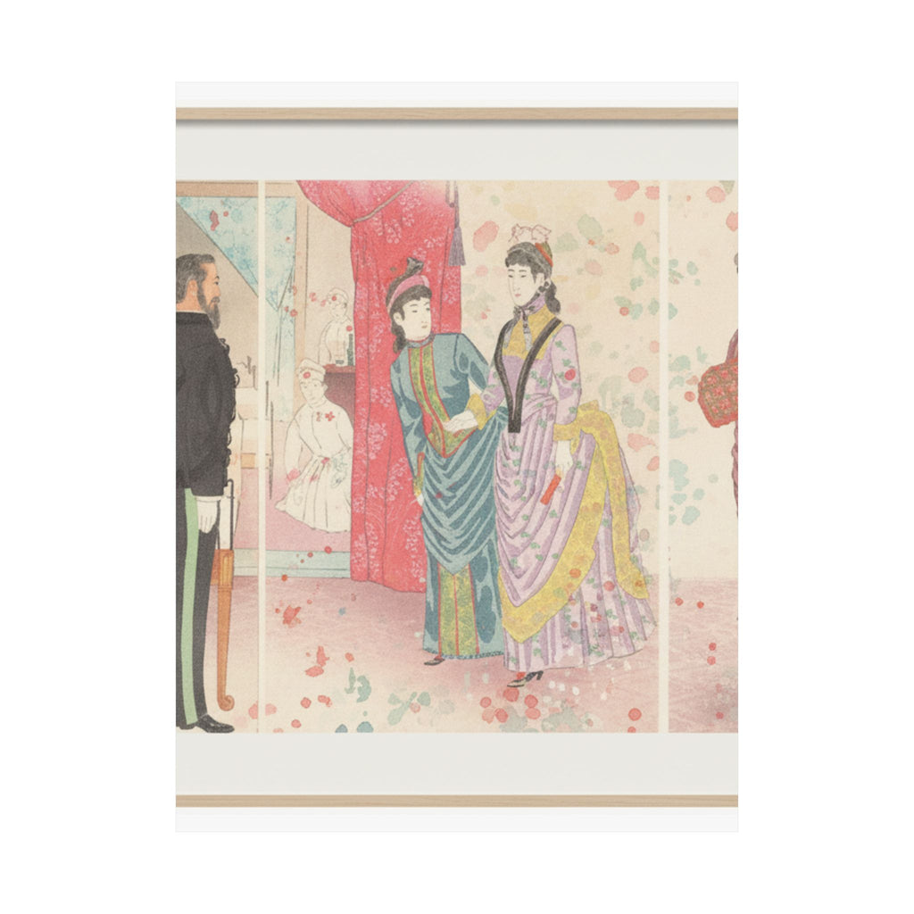 Watercolor — Illustration Of The Empress Visiting A Field Hospital [In Hiroshima] (Yasen Byōi — Matte Poster