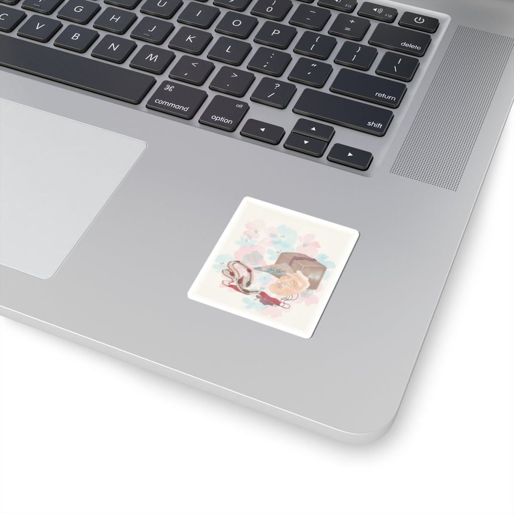 Watercolor — Mask And Other Objects For The Noh Dance — Kiss-Cut Sticker
