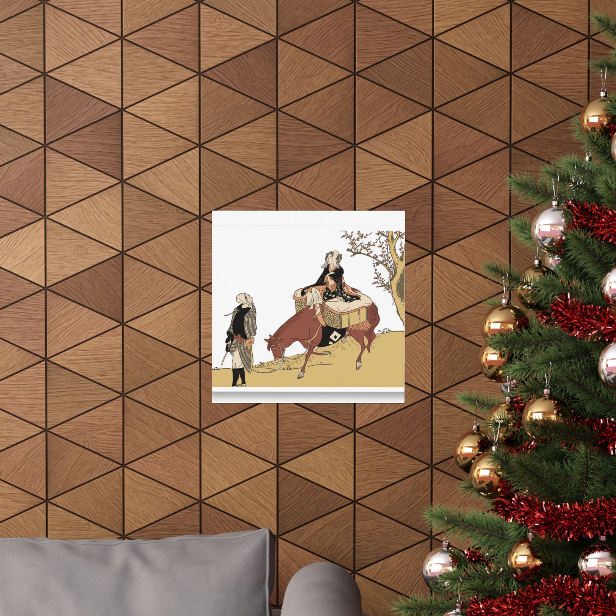 Ecommerce Main — Version Of Legend Of Michizane: Woman Riding Ox Which A Man Is Leading — Matte Poster