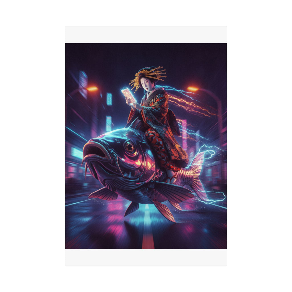Fast Furious — Courtesan Seated On A Carp — Matte Poster