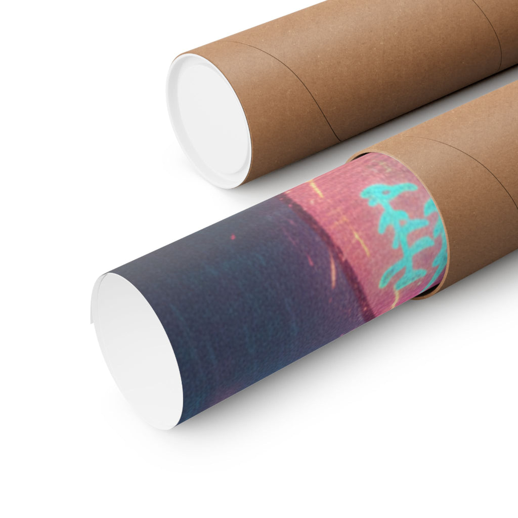 Neon Noir — Summer Willow In The Breeze — Matte Poster