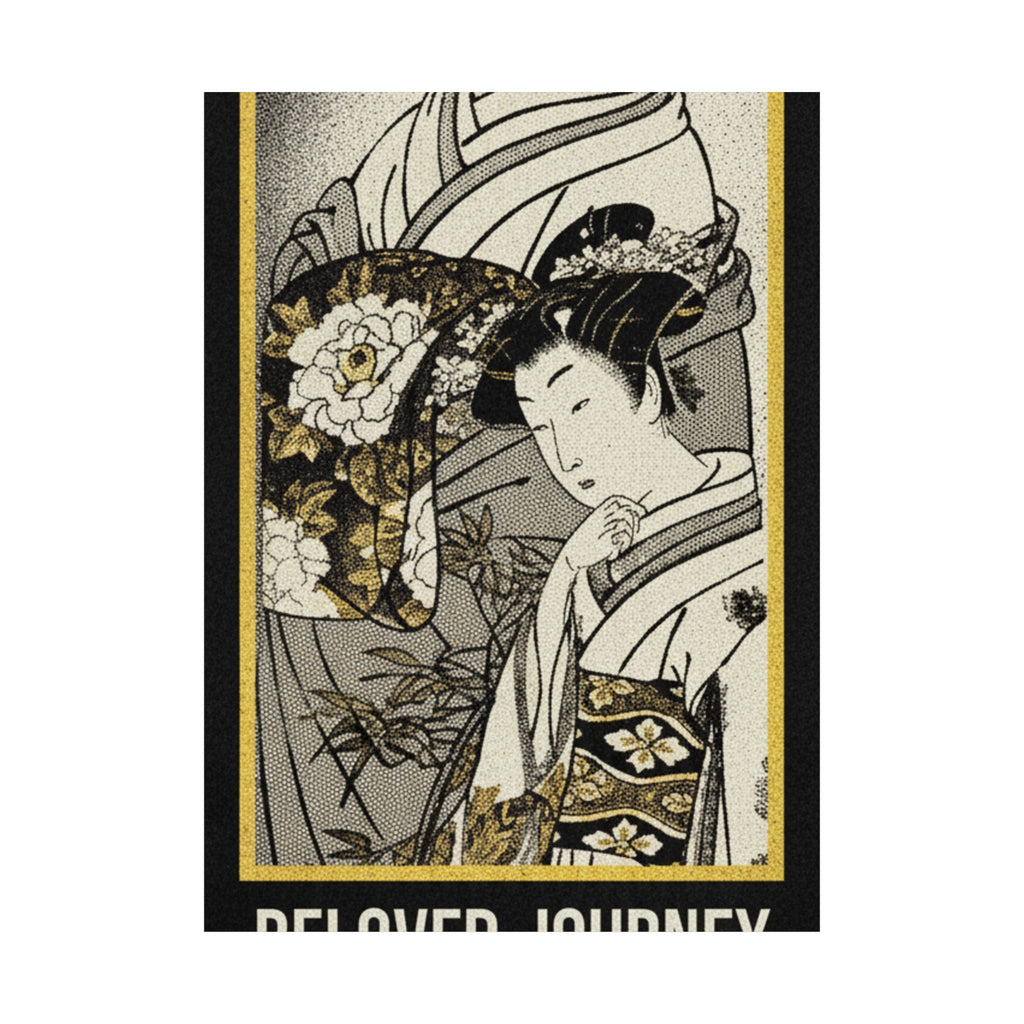 Streetwear Collage — Oiran And Attendant Out For A Stroll — Matte Poster