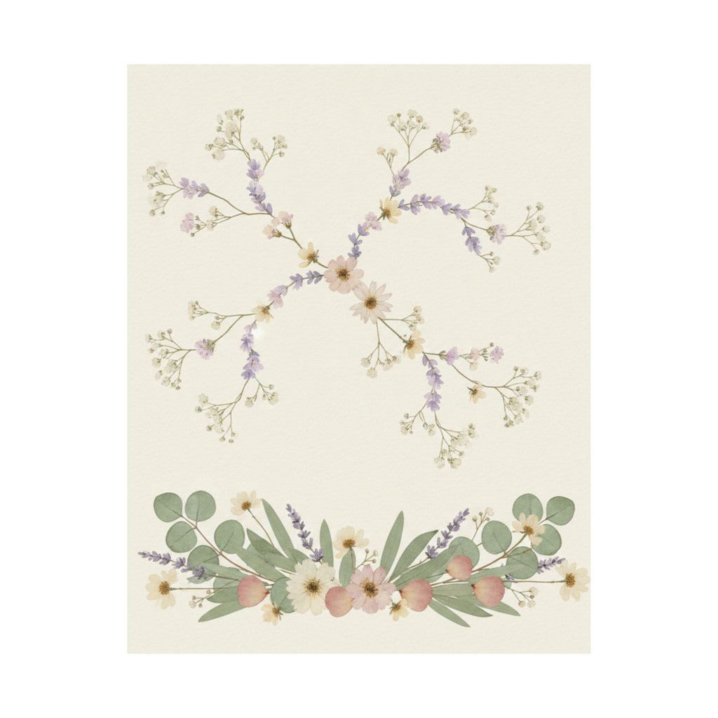 Pressed Lavender & Eucalyptus Garland Matte Poster