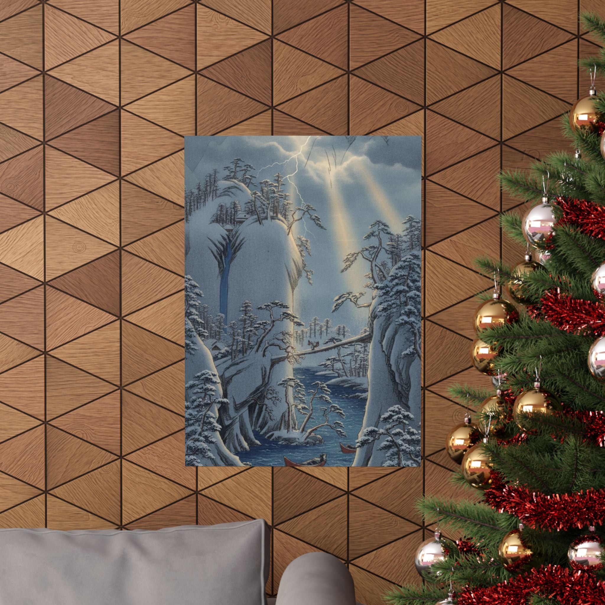 Dramatic Storm — River Gorge In Snow — Matte Poster