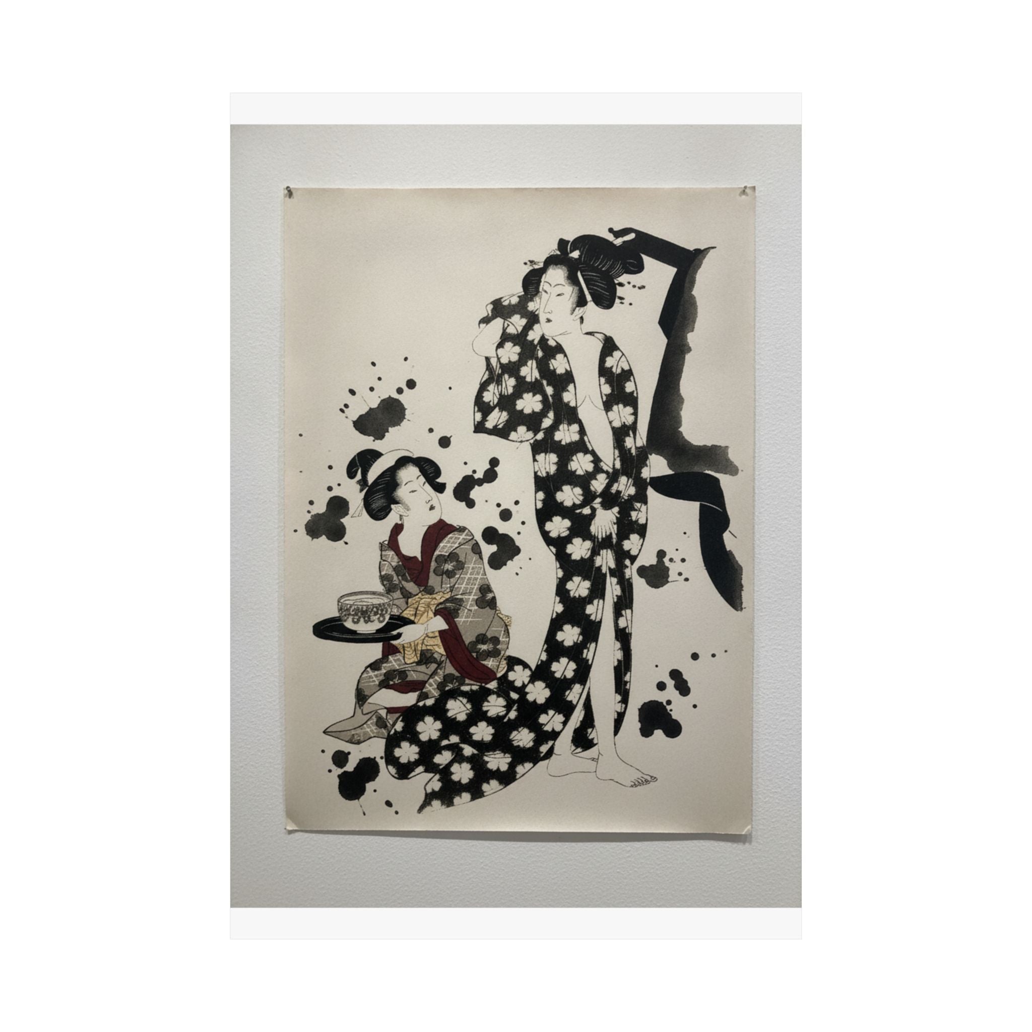 Watercolor — Young Woman Making Her Toilet — Matte Poster