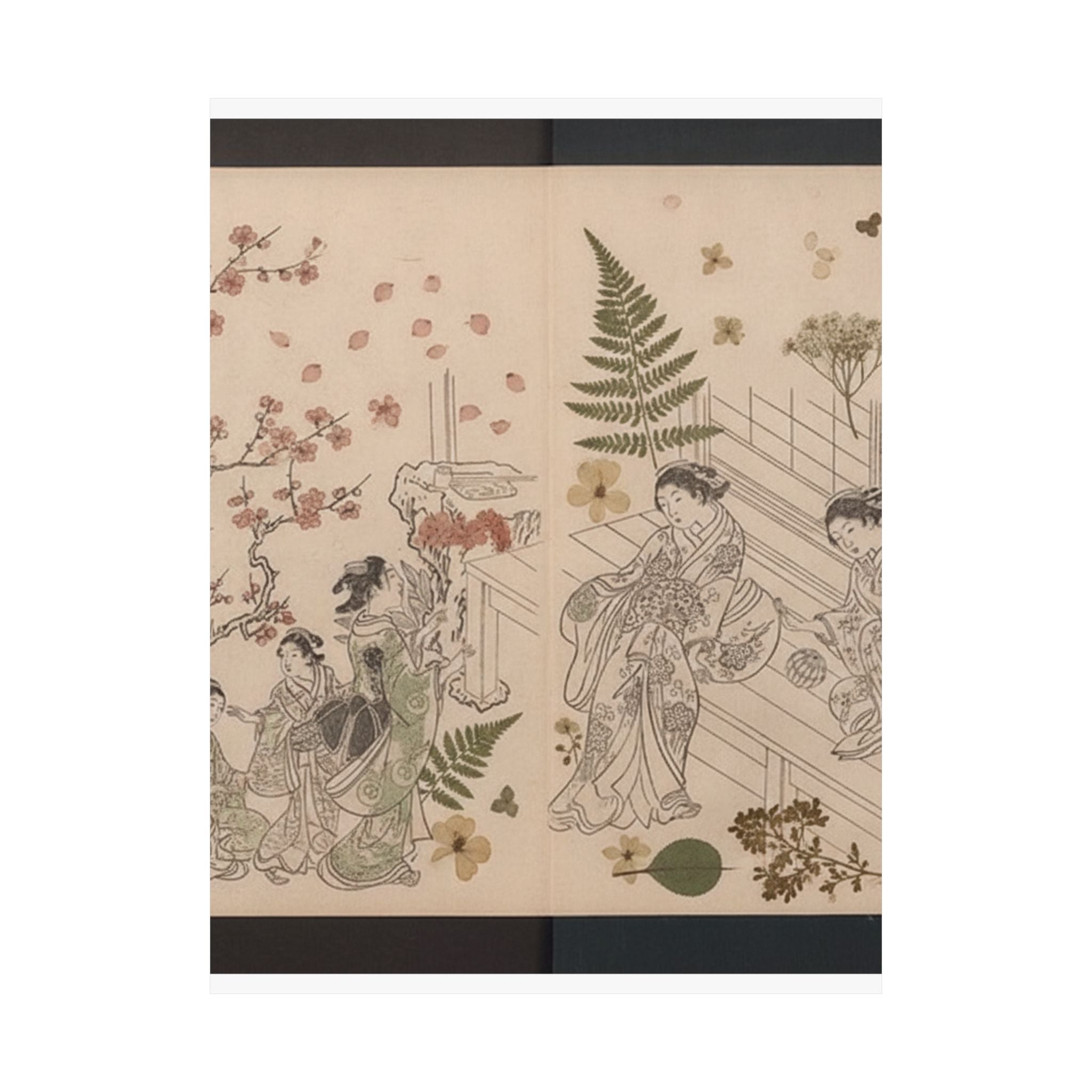 Botanical — True Reflections On The Life And Manners Of A Woman (Ehon Masukagami) 絵本十寸鏡 — Matte Poster