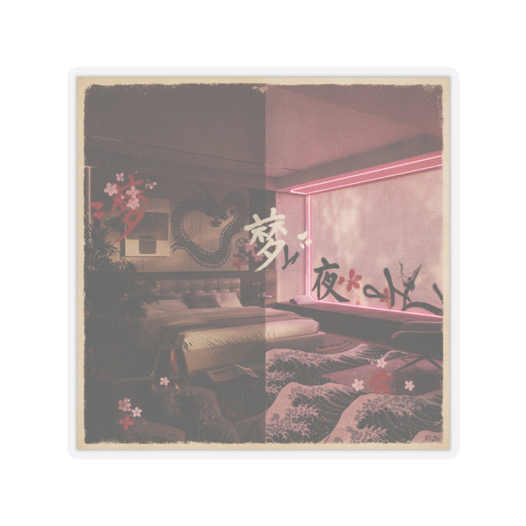 Japanese Street — Bedroom — Kiss-Cut Sticker