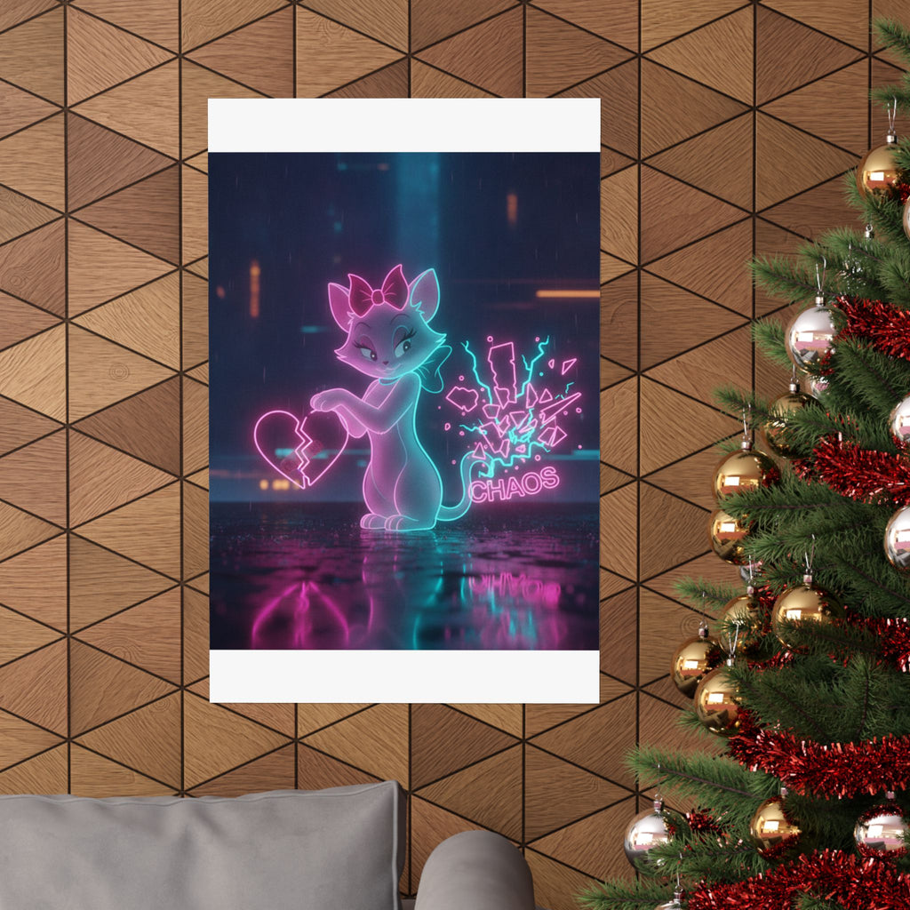 Neon Noir — Cat — Matte Poster