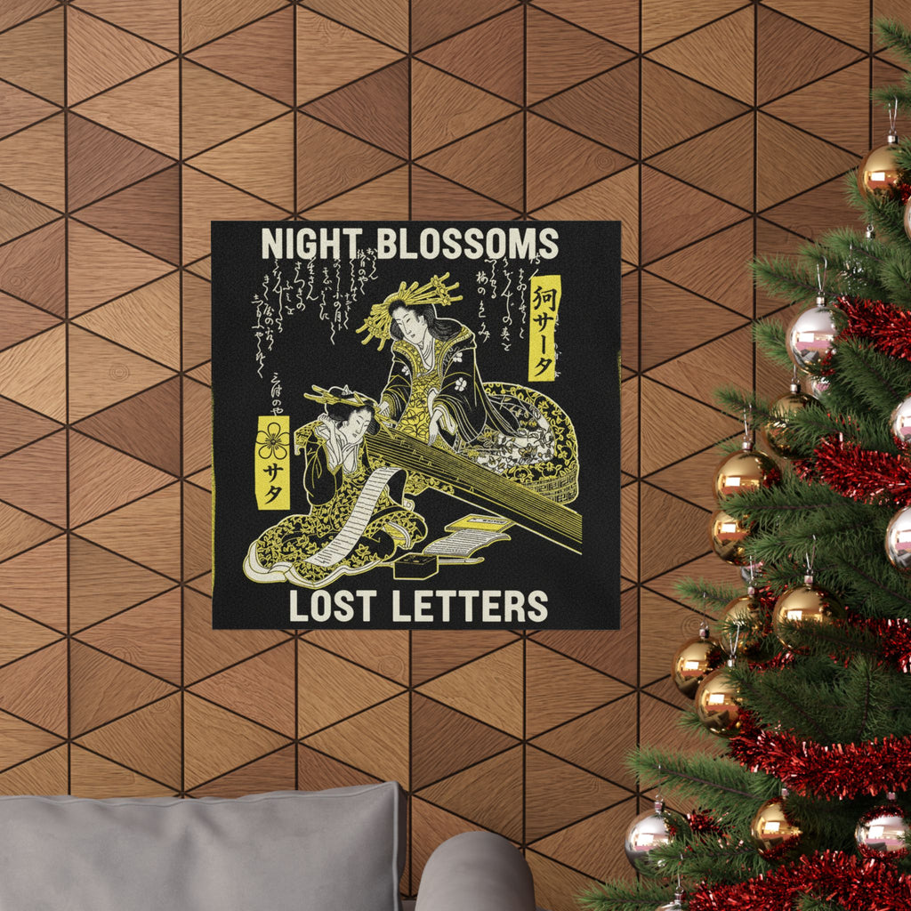 Streetwear Collage — Two Courtesans, One Playing A Koto (Harp) And The Other Reading A Letter — Matte Poster