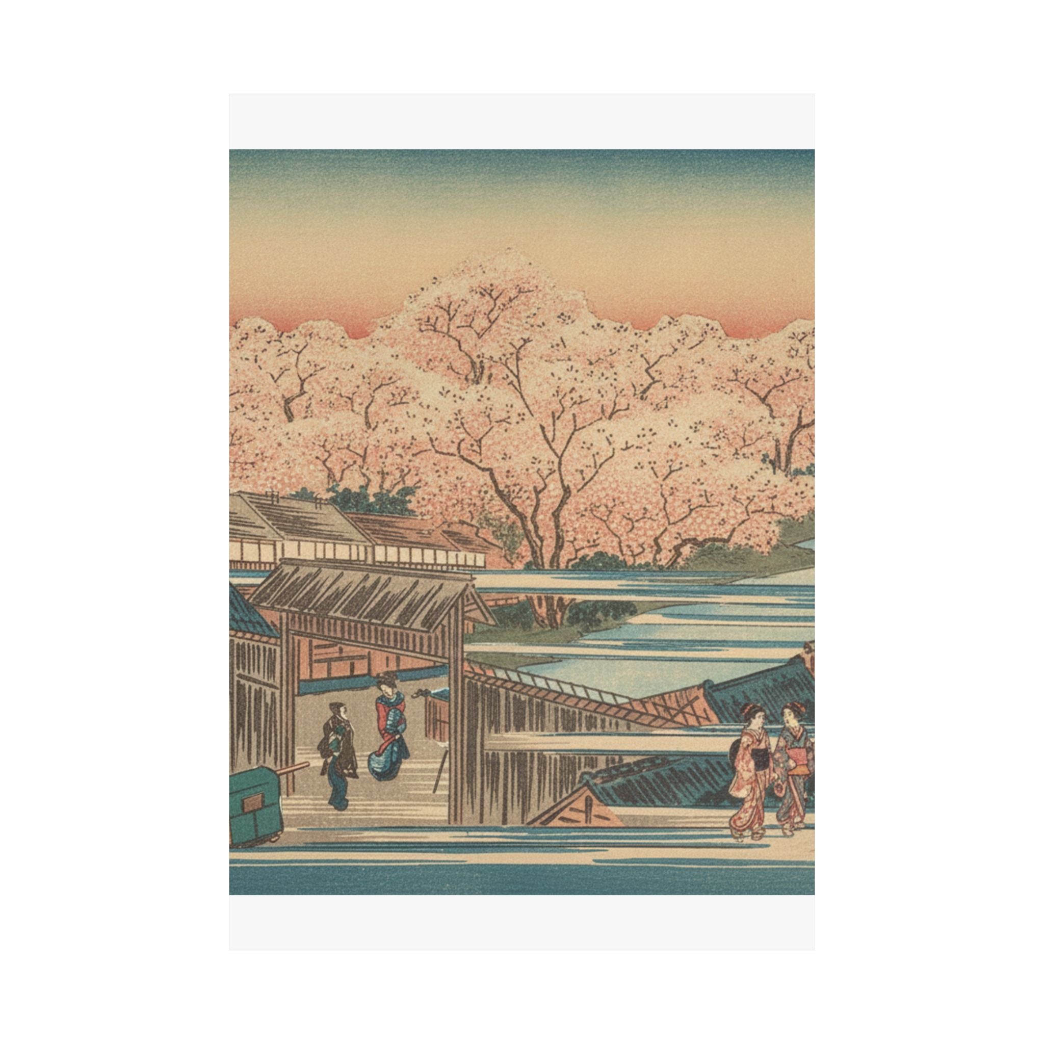 Scenic Nature — Morning Cherries At Yoshiwara — Matte Poster