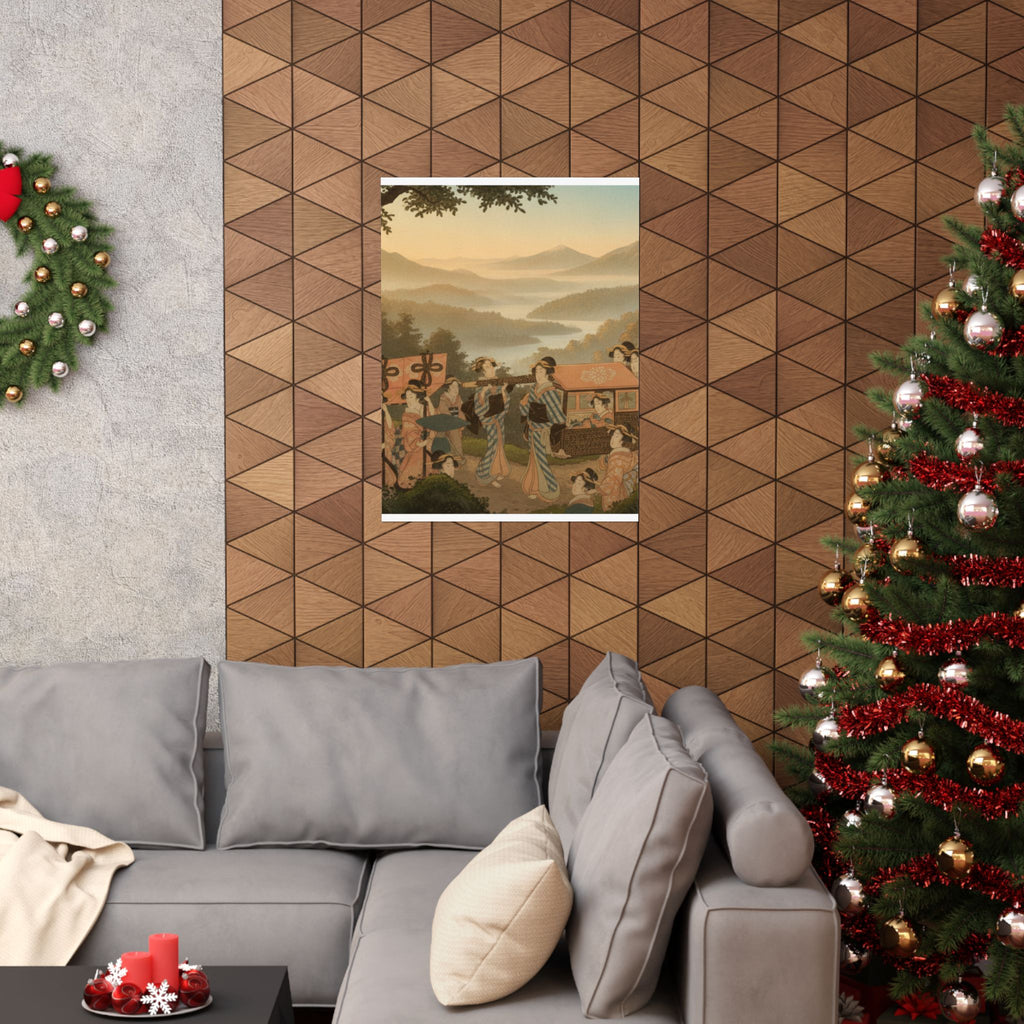 Scenic Nature — Promenade Of Famous Beauty Escorted By Many Female Attendants — Matte Poster