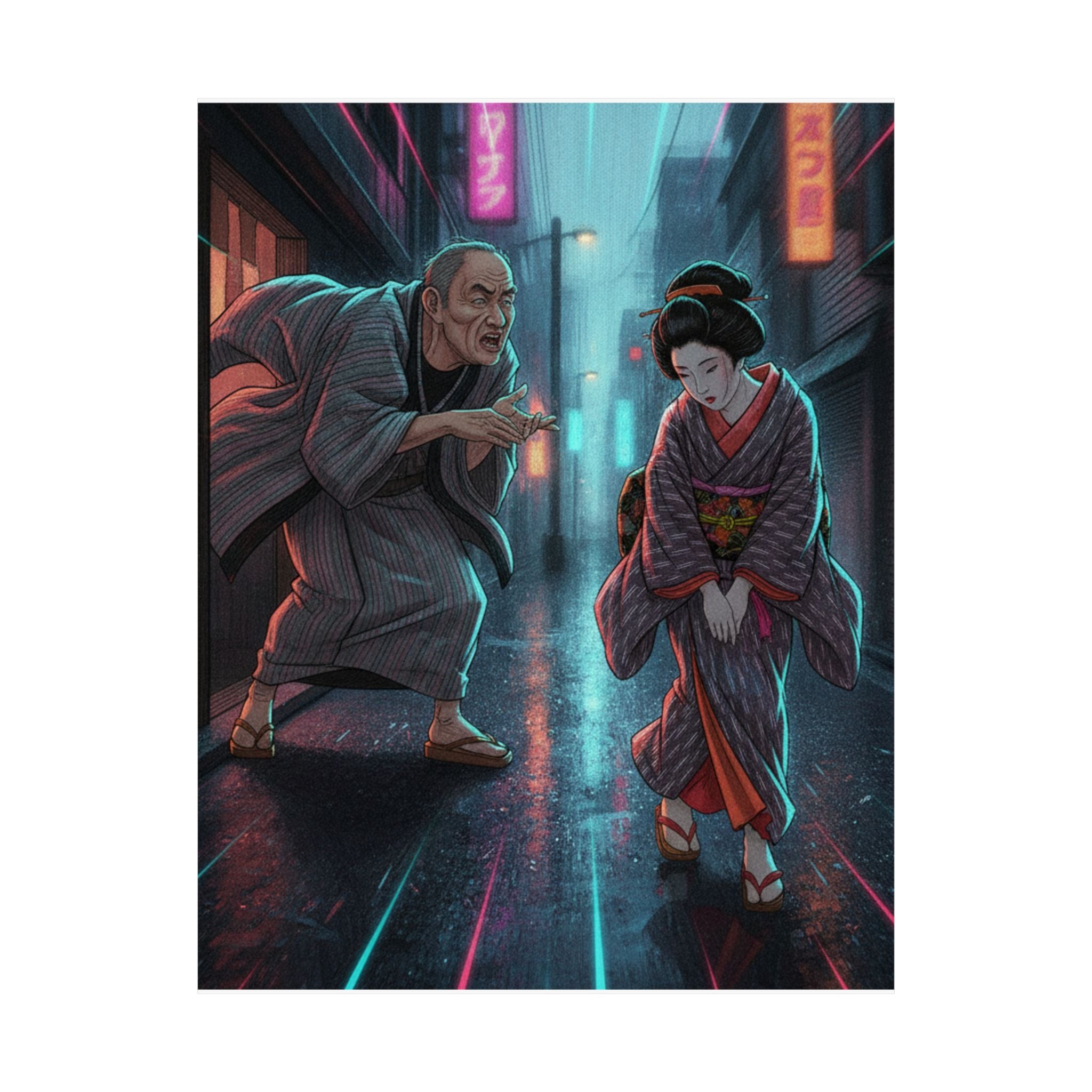 Fast Furious — "A Scolding" (Ochiyo), Illustration From Bugei Kurabu (Literary Club) — Matte Poster