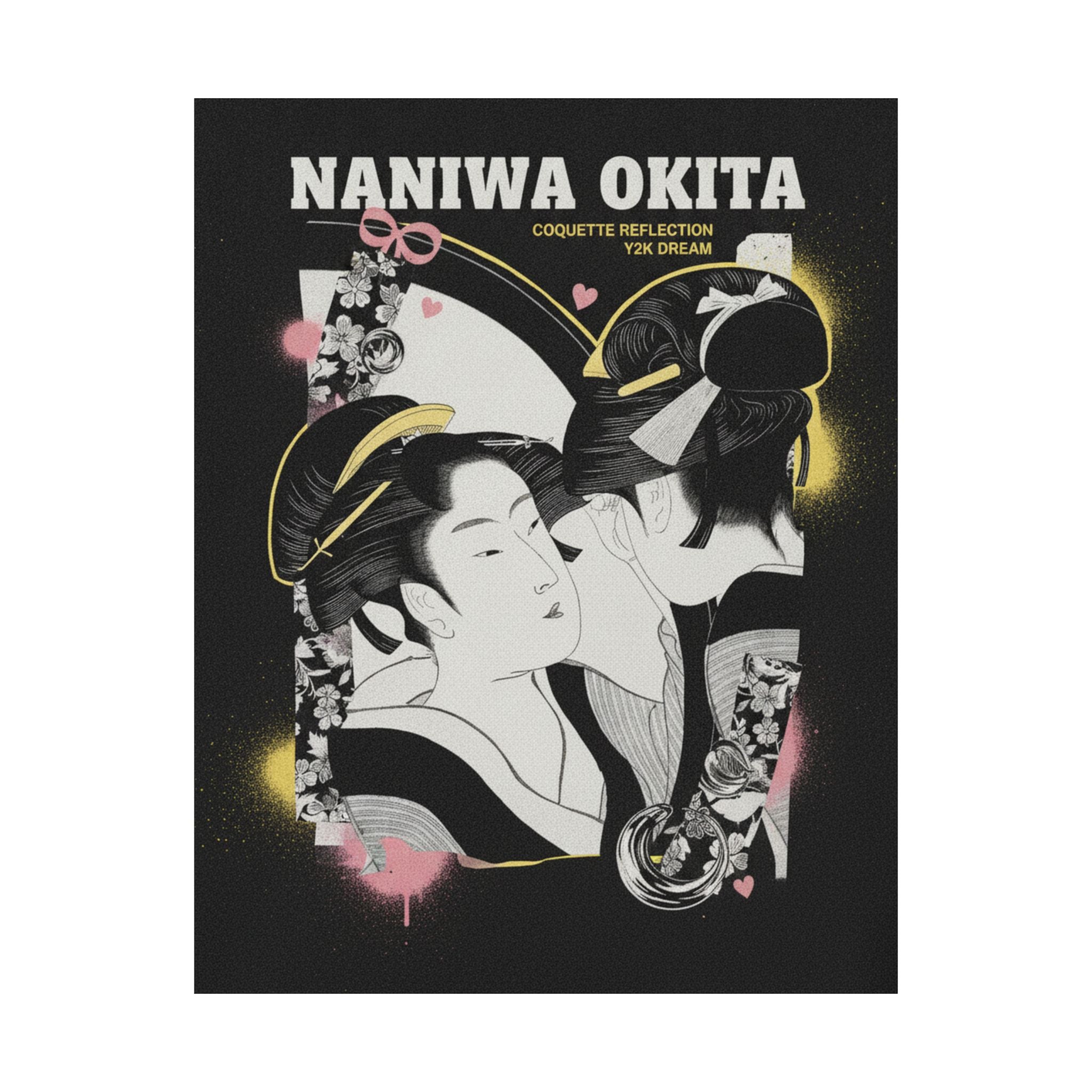 Streetwear Collage — Naniwa Okita Admiring Herself In A Mirror — Matte Poster