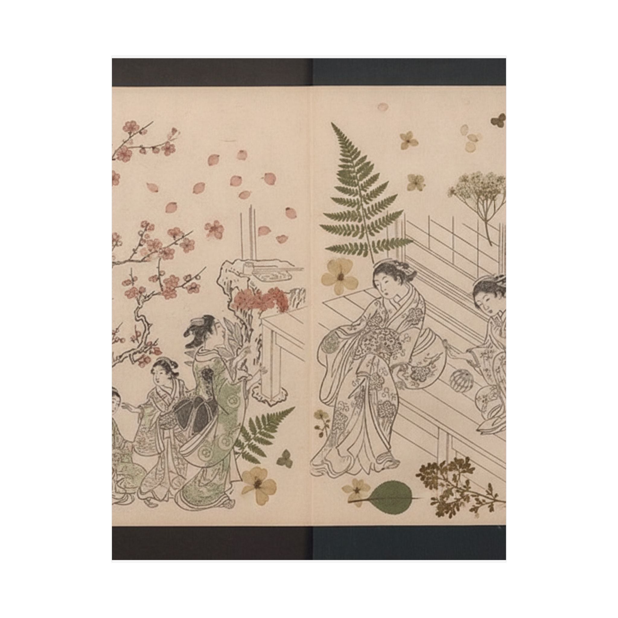 Botanical — True Reflections On The Life And Manners Of A Woman (Ehon Masukagami) 絵本十寸鏡 — Matte Poster