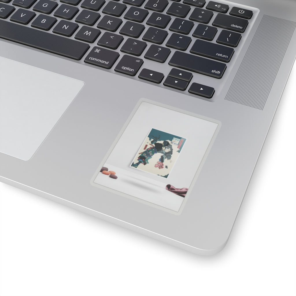 Product Marketing — The Warrior Slaying The Giant White Hihi — Kiss-Cut Sticker