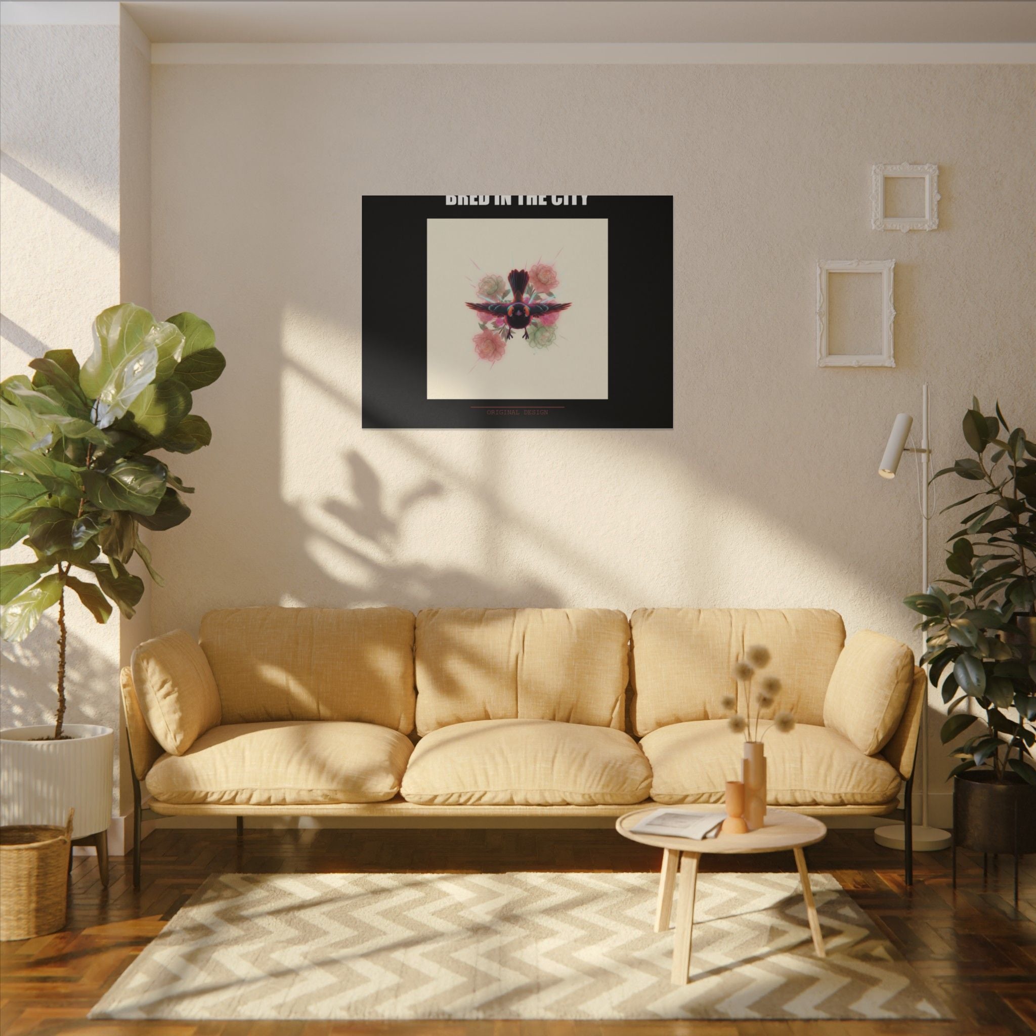 BRED IN THE CITY Flying Bird & Roses Matte Canvas