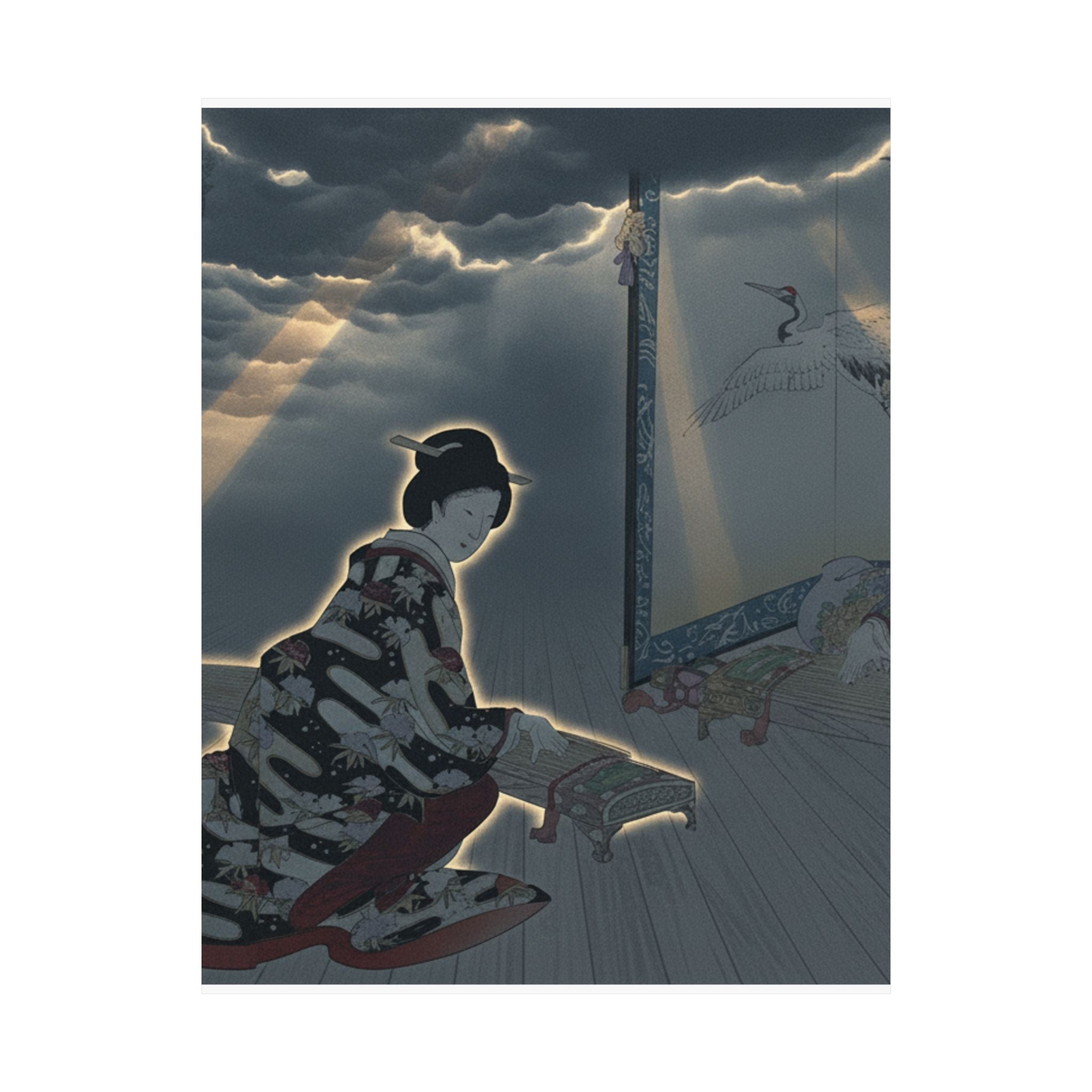 Dramatic Storm — Chiyoda Castle (Album Of Women) — Matte Poster
