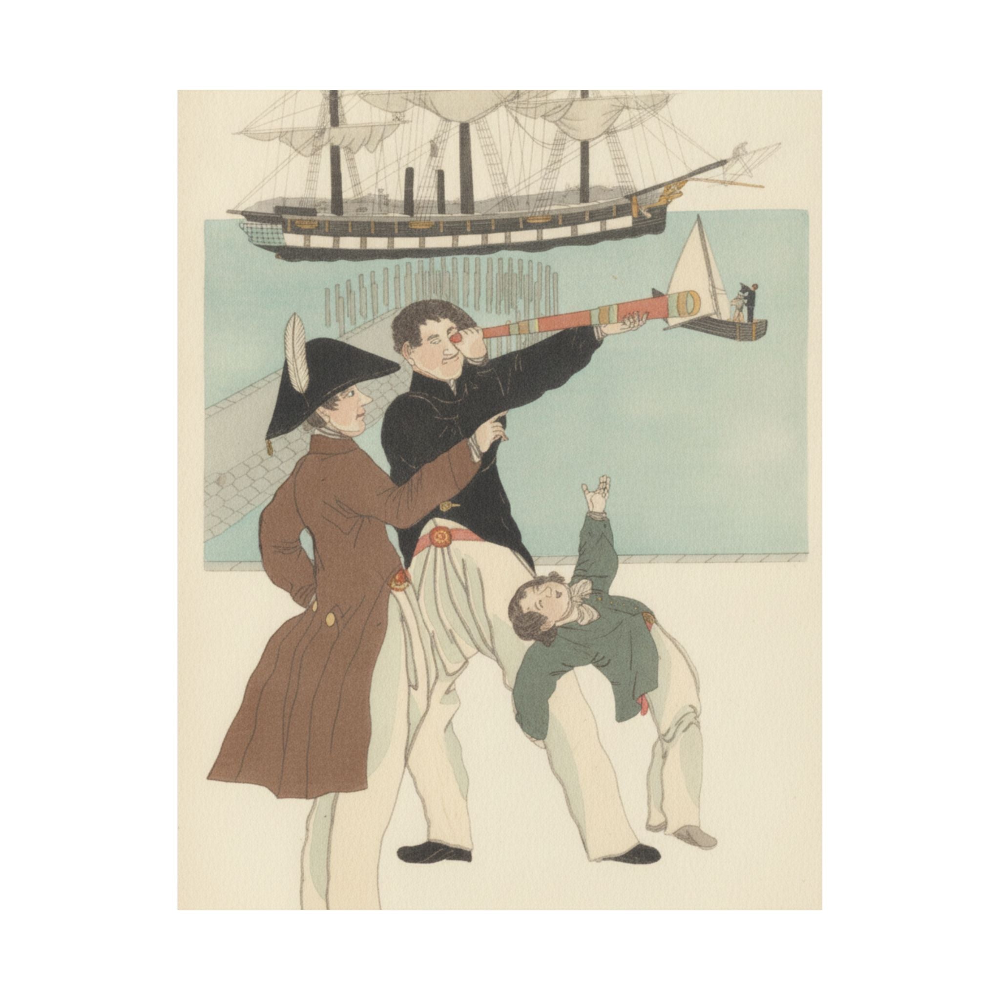 Botanical — Russians Enjoying A Holiday In Yokohama (Yokohama Kyūjitsu Roshiajin Yūkō) — Matte Poster