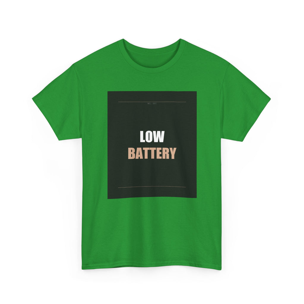 LOW BATTERY Charcoal Slogan Typography Graphic Tee