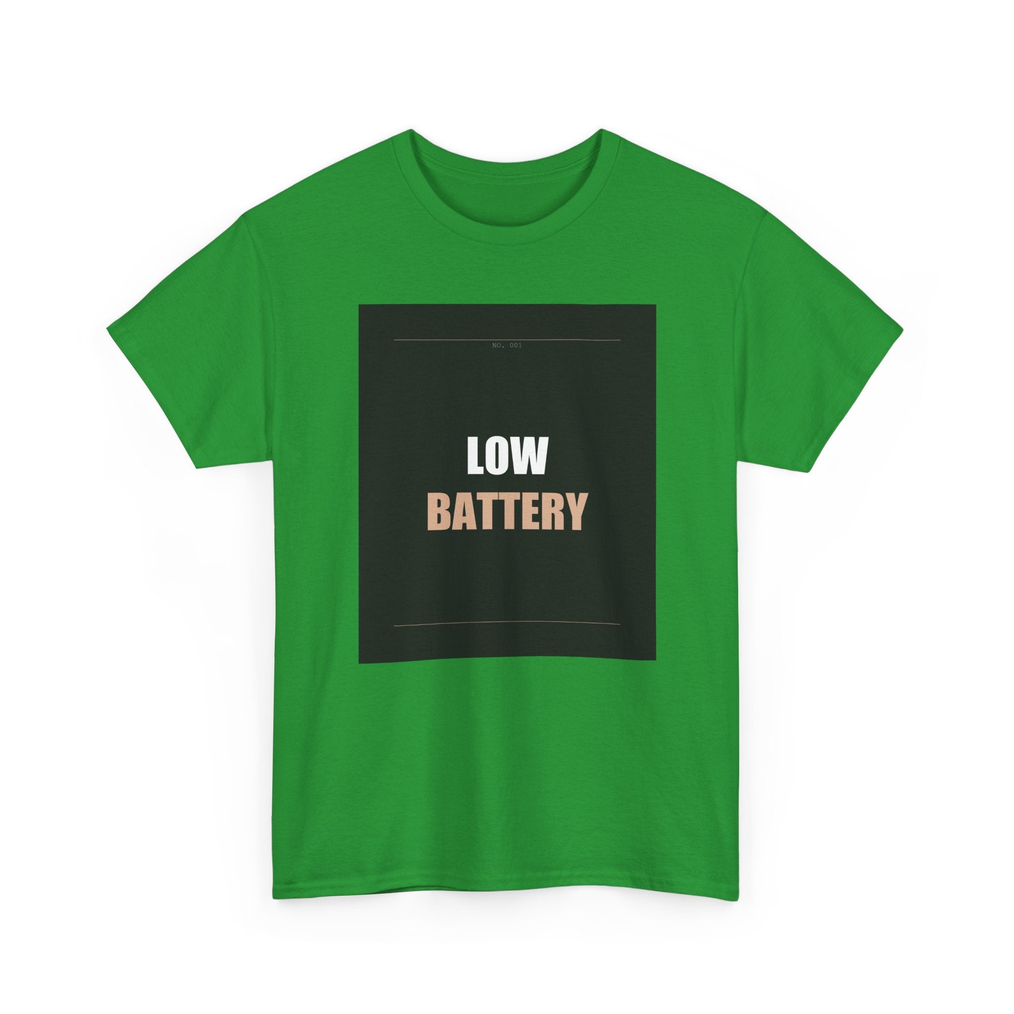 LOW BATTERY Charcoal Slogan Typography Graphic Tee