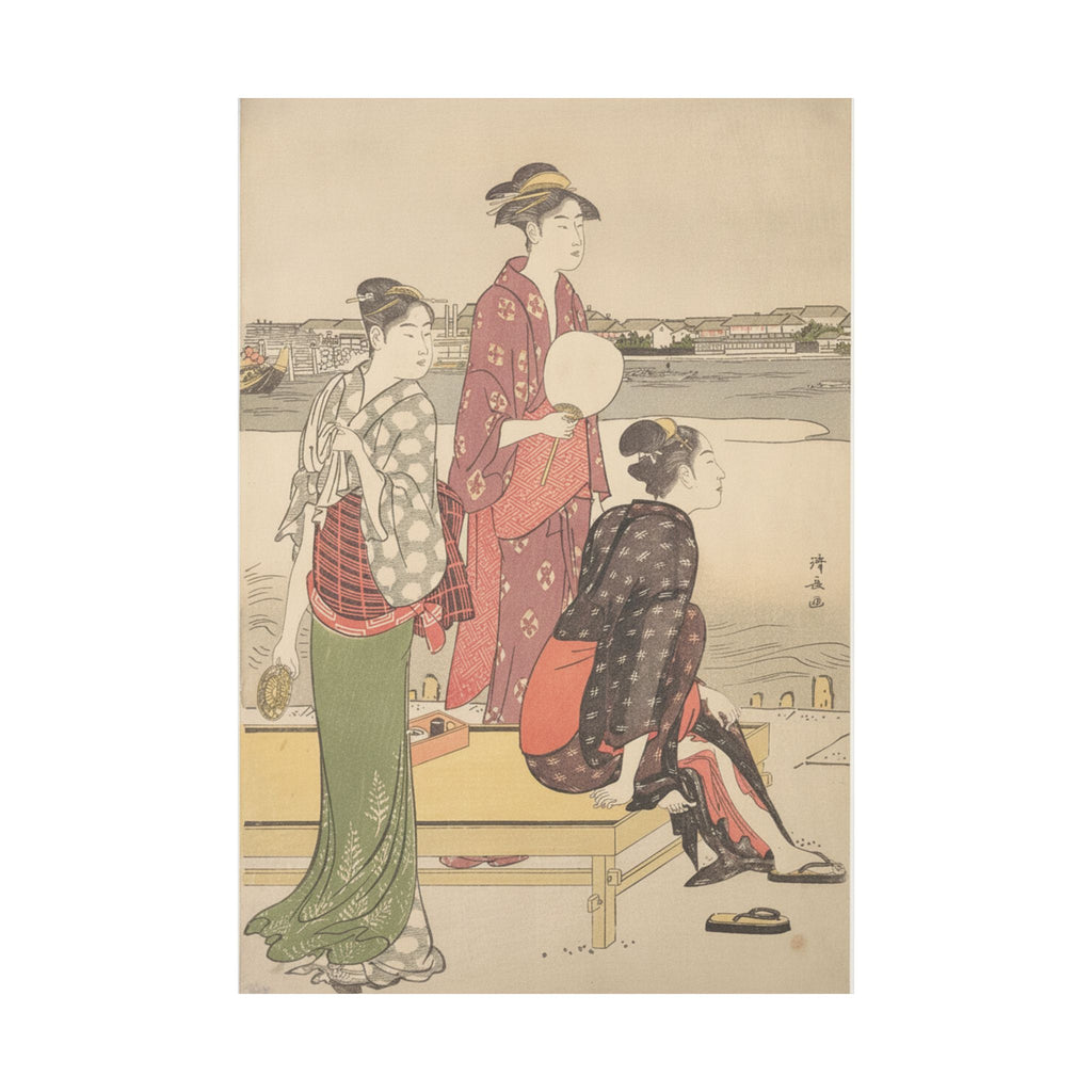 Watercolor — Evening On The Banks Of The Sumida River — Matte Poster