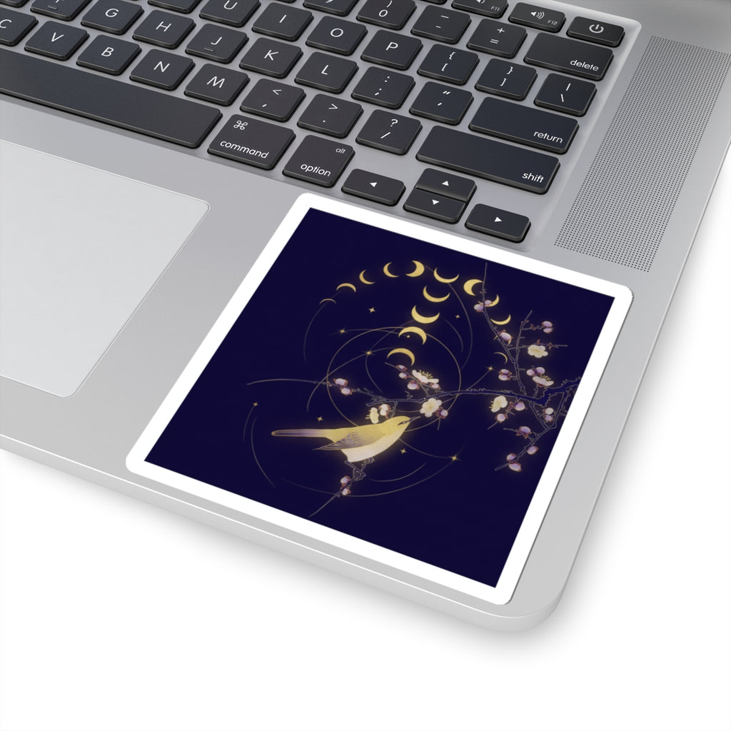 Celestial — New Moon; Nightingale On A Plum Branch — Kiss-Cut Sticker